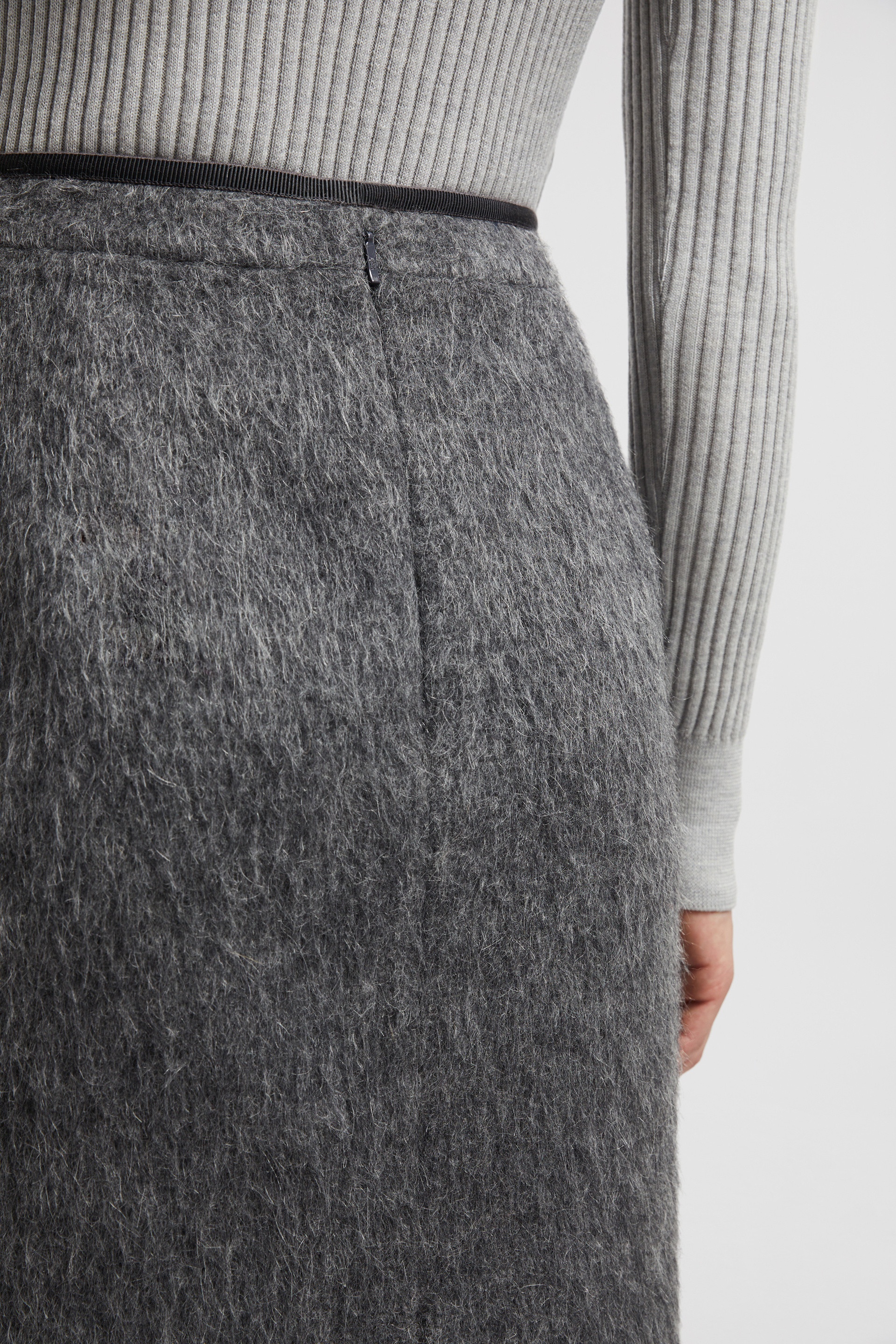 Wool Blend Midi Skirt - 6