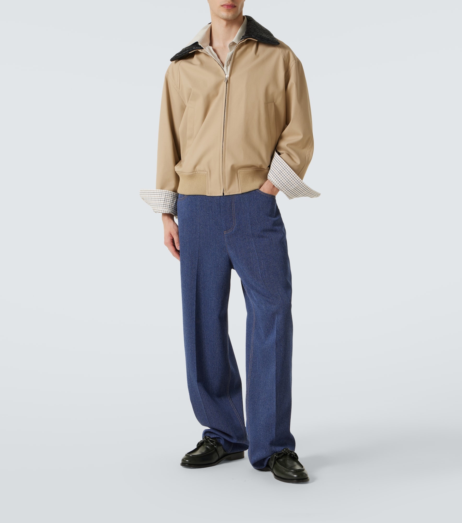 Wool and cotton wide-leg pants - 2