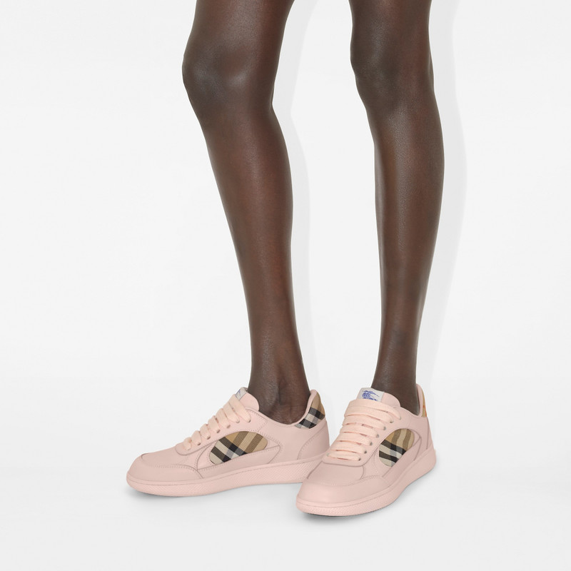 Burberry Leather and Check Terrace Sneakers​ outlook