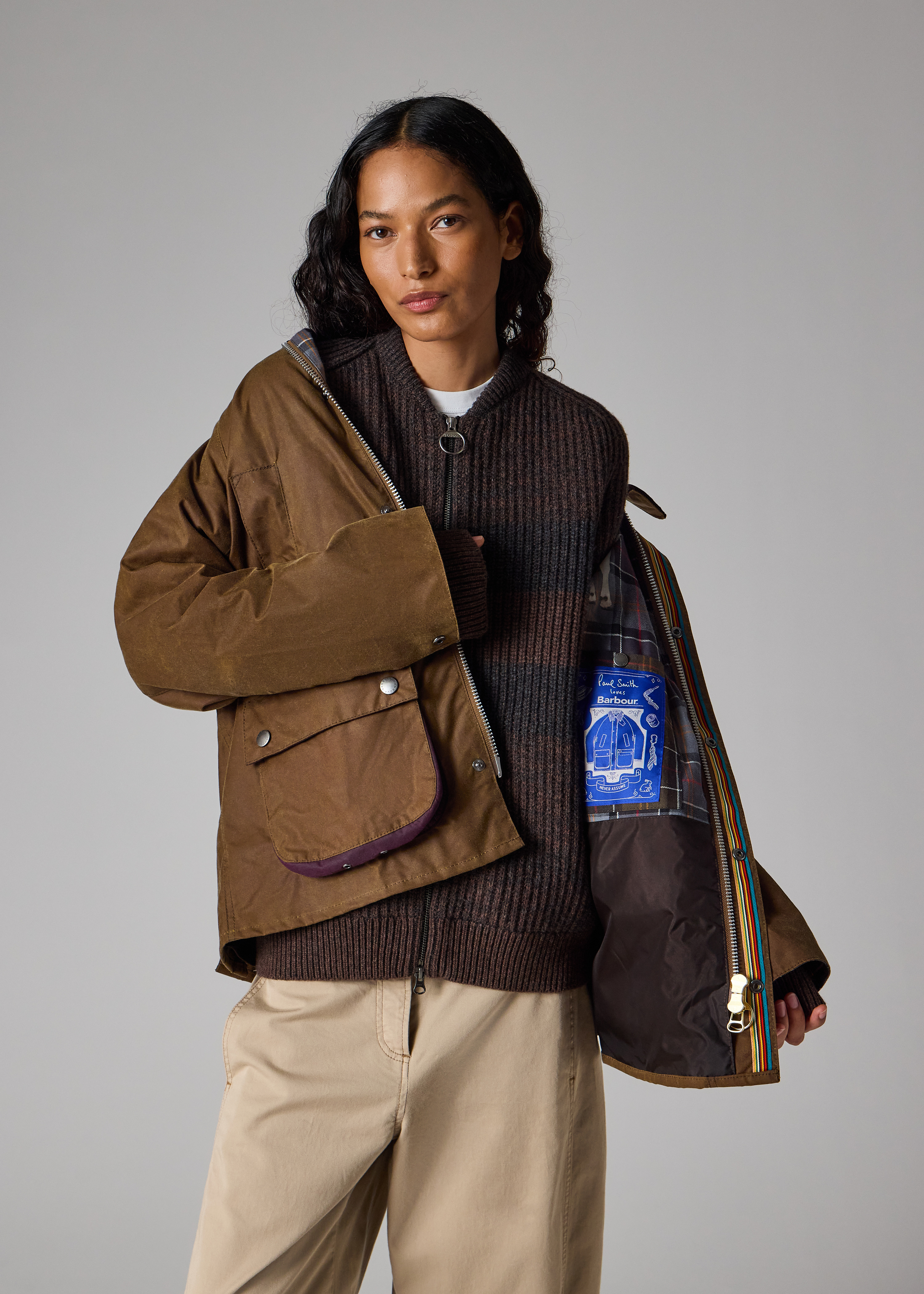 Paul Smith loves Barbour - Tan Oversized Bedale Wax Jacket - 10