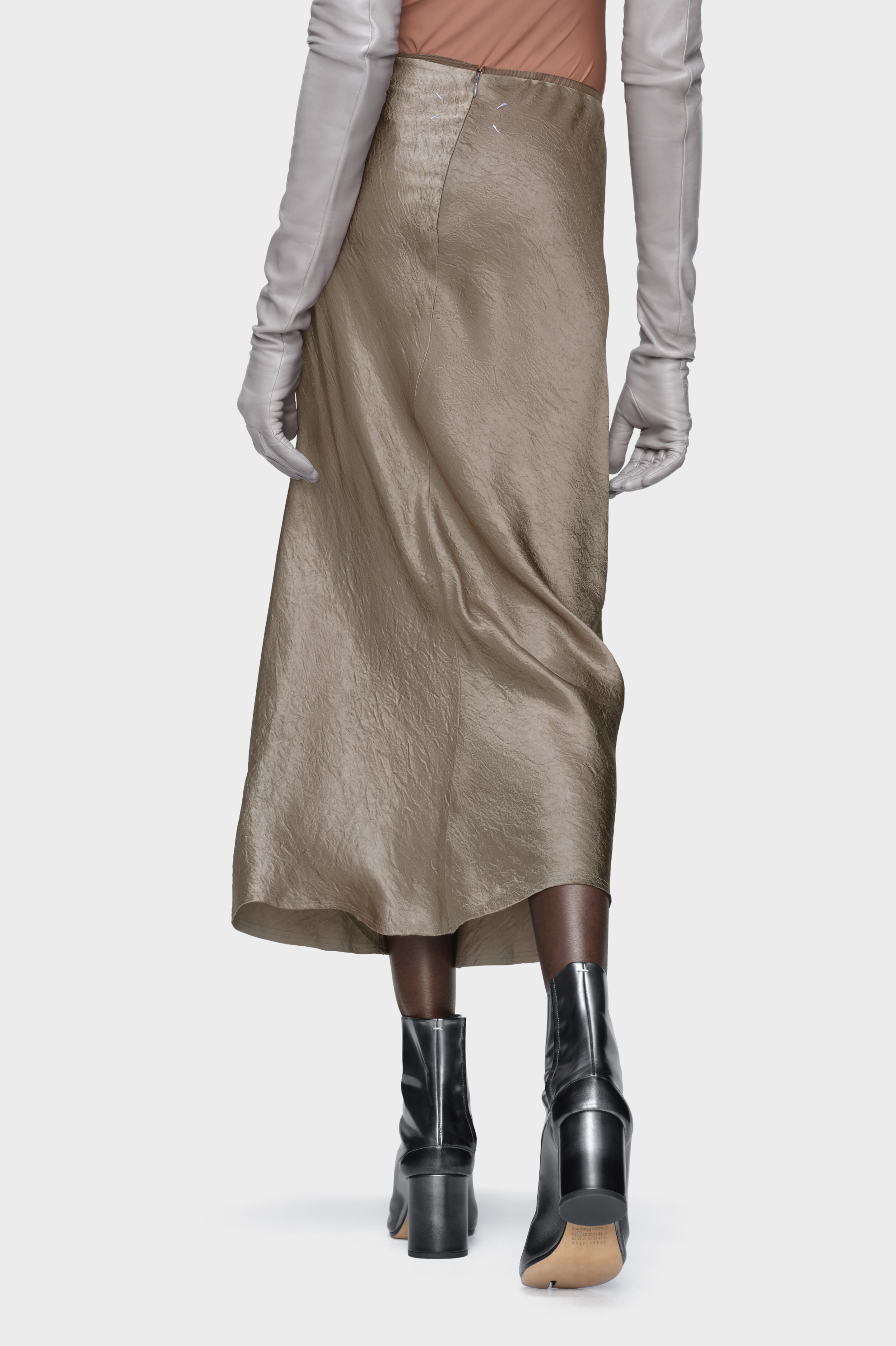 Satin midi skirt - 4