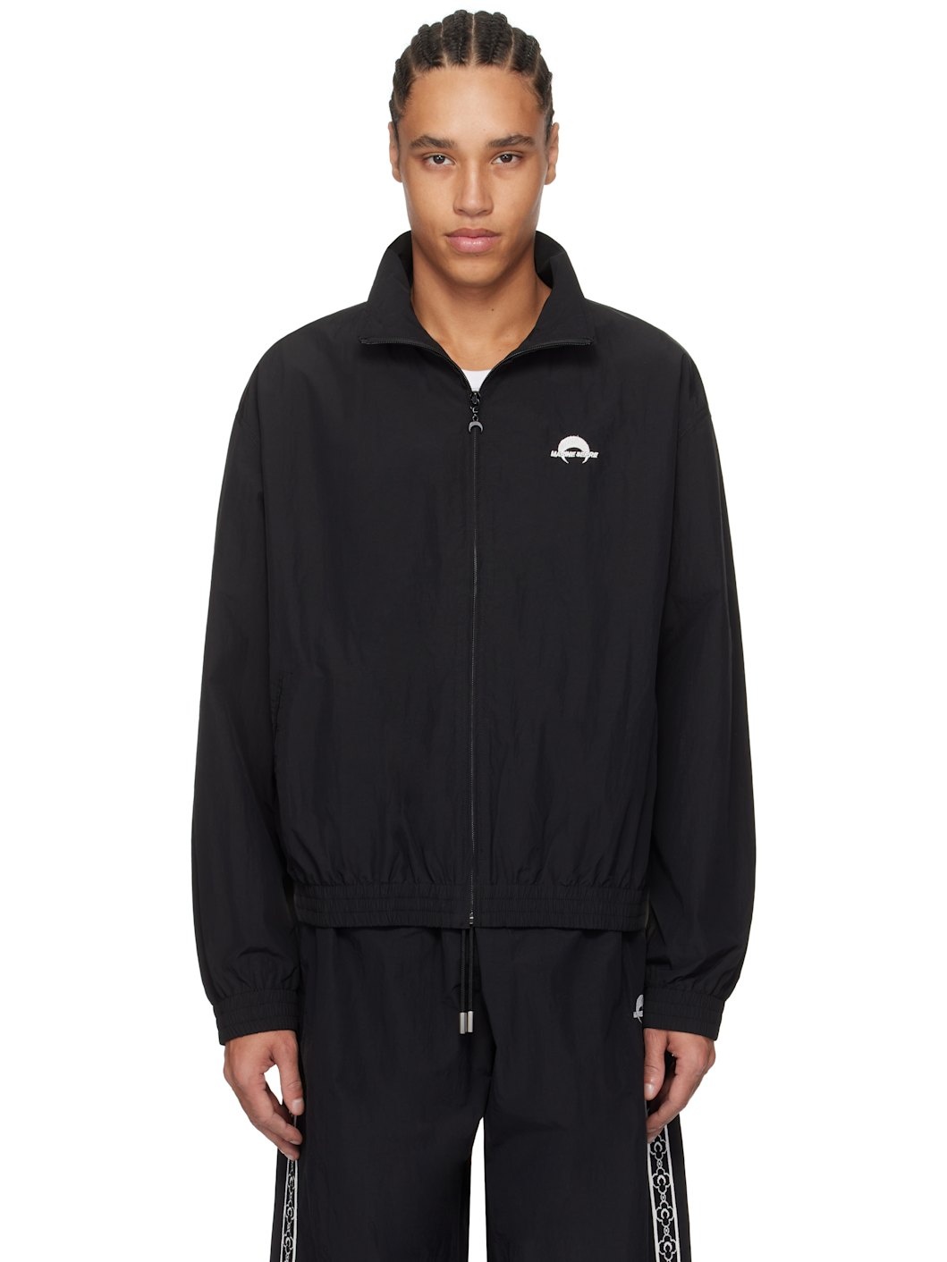 Black Recycled Nylon Track Jacket - 1