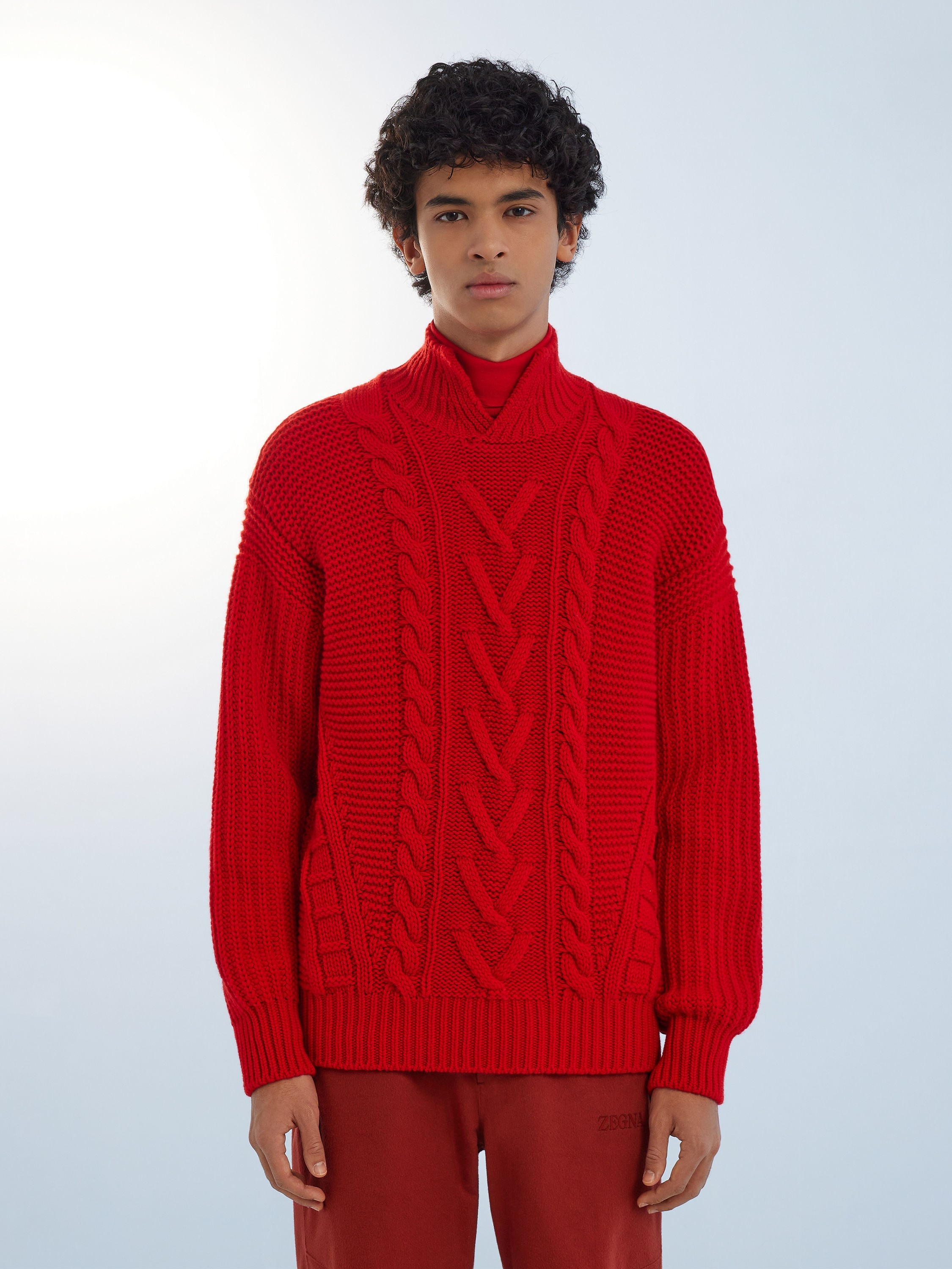 RED OASI CASHMERE HIGH NECK - 5