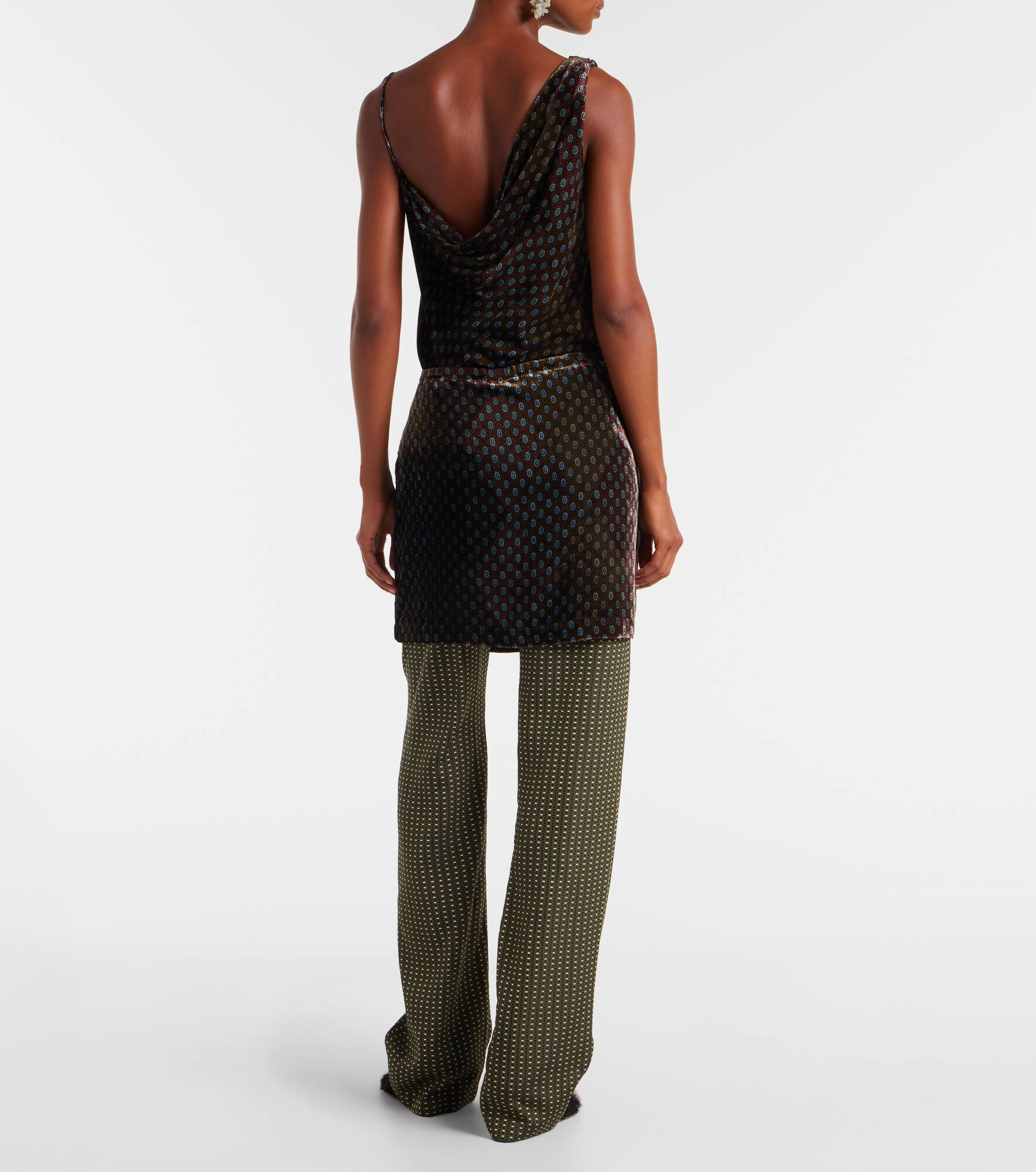 Draped printed wide-leg pants - 3