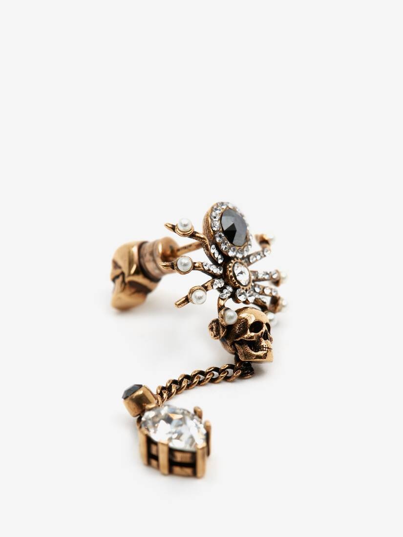 Jewelled Spider Earrings in Gold - 3