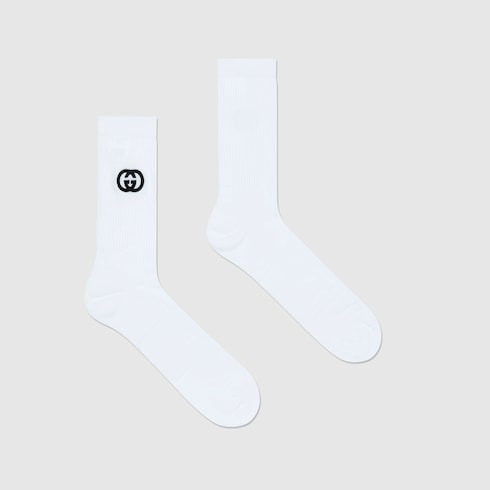 Cotton blend socks with Interlocking G - 2