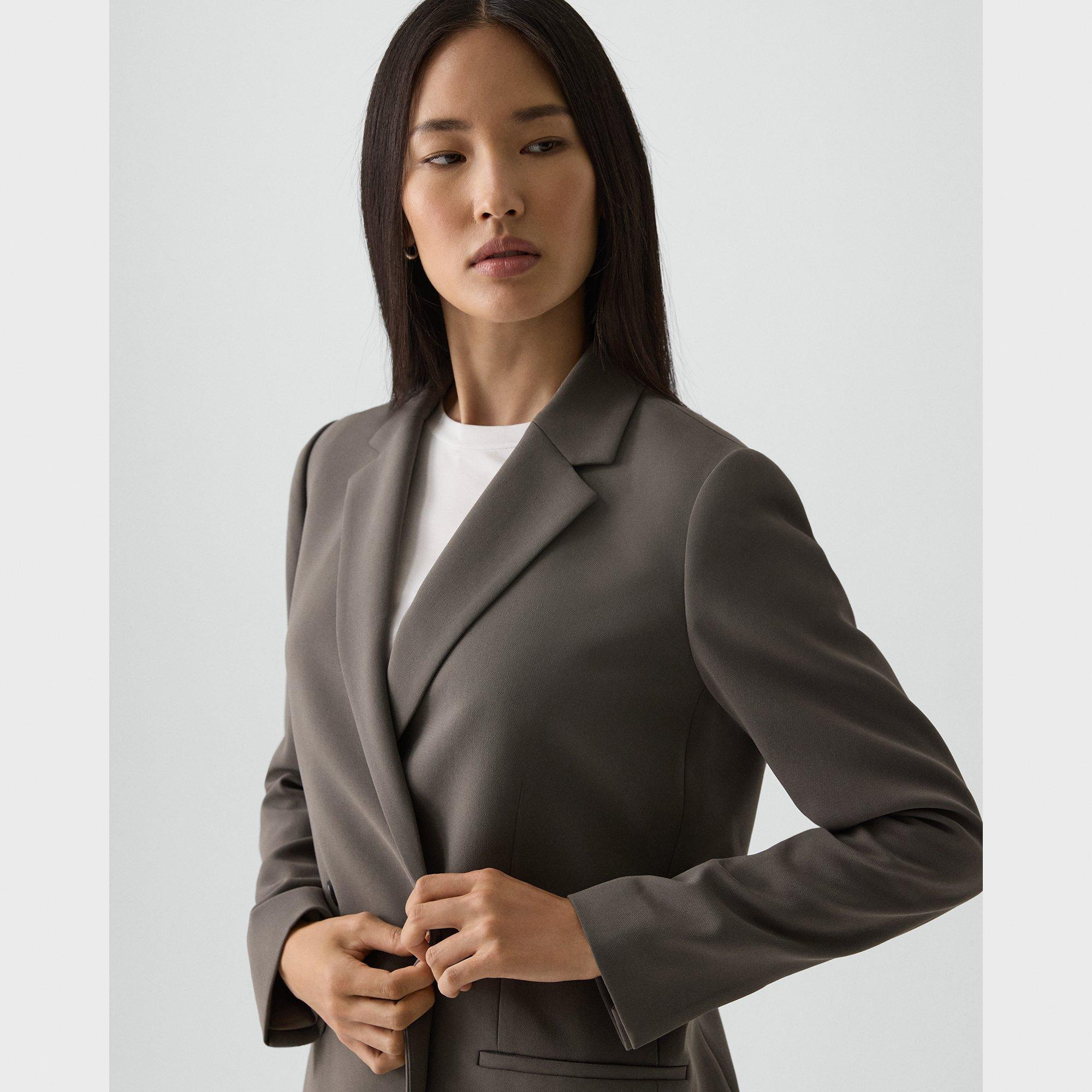 Relaxed Double-Breasted Blazer in Admiral Crepe - 5