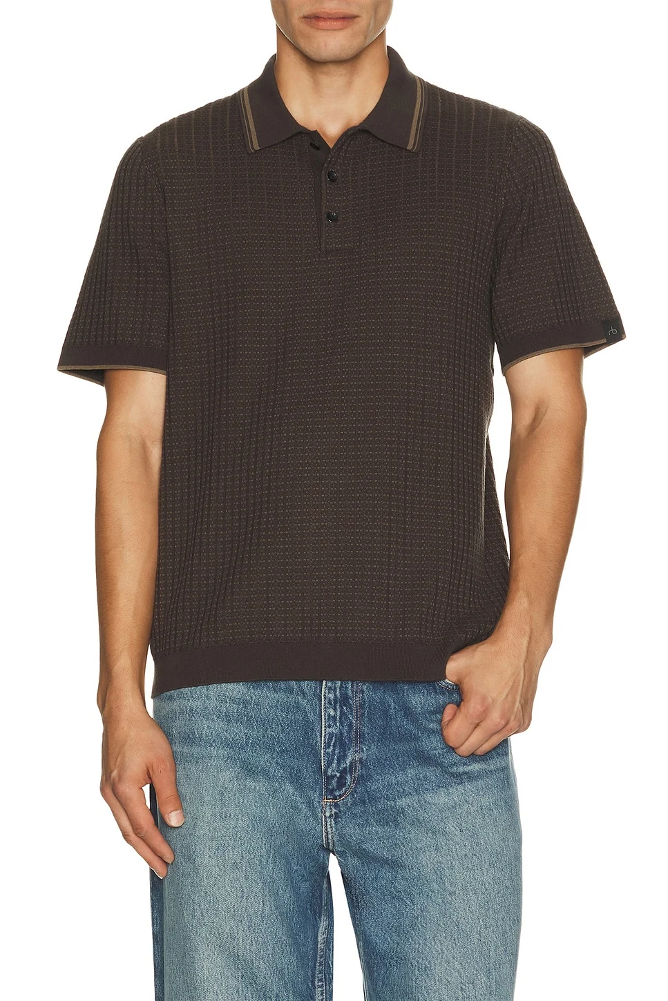 Harvey Rib Polo Shirt - 1