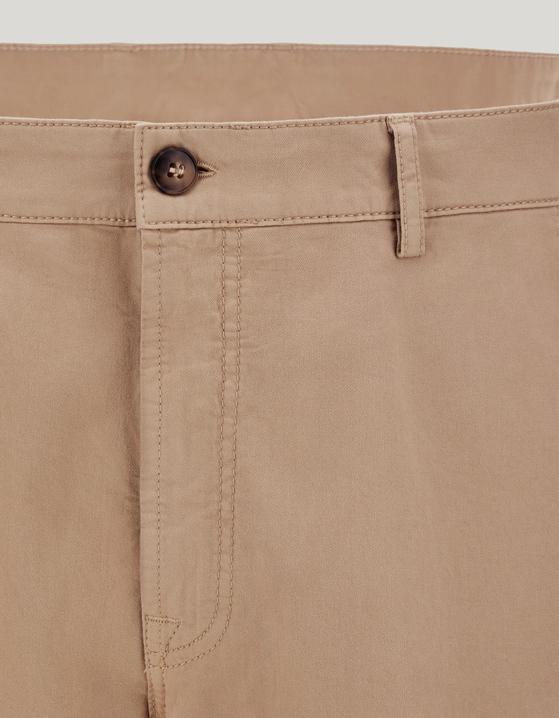 TAUPE TAPERED FIT COMFORT COTTON MICROTWILL CHINOS 5
