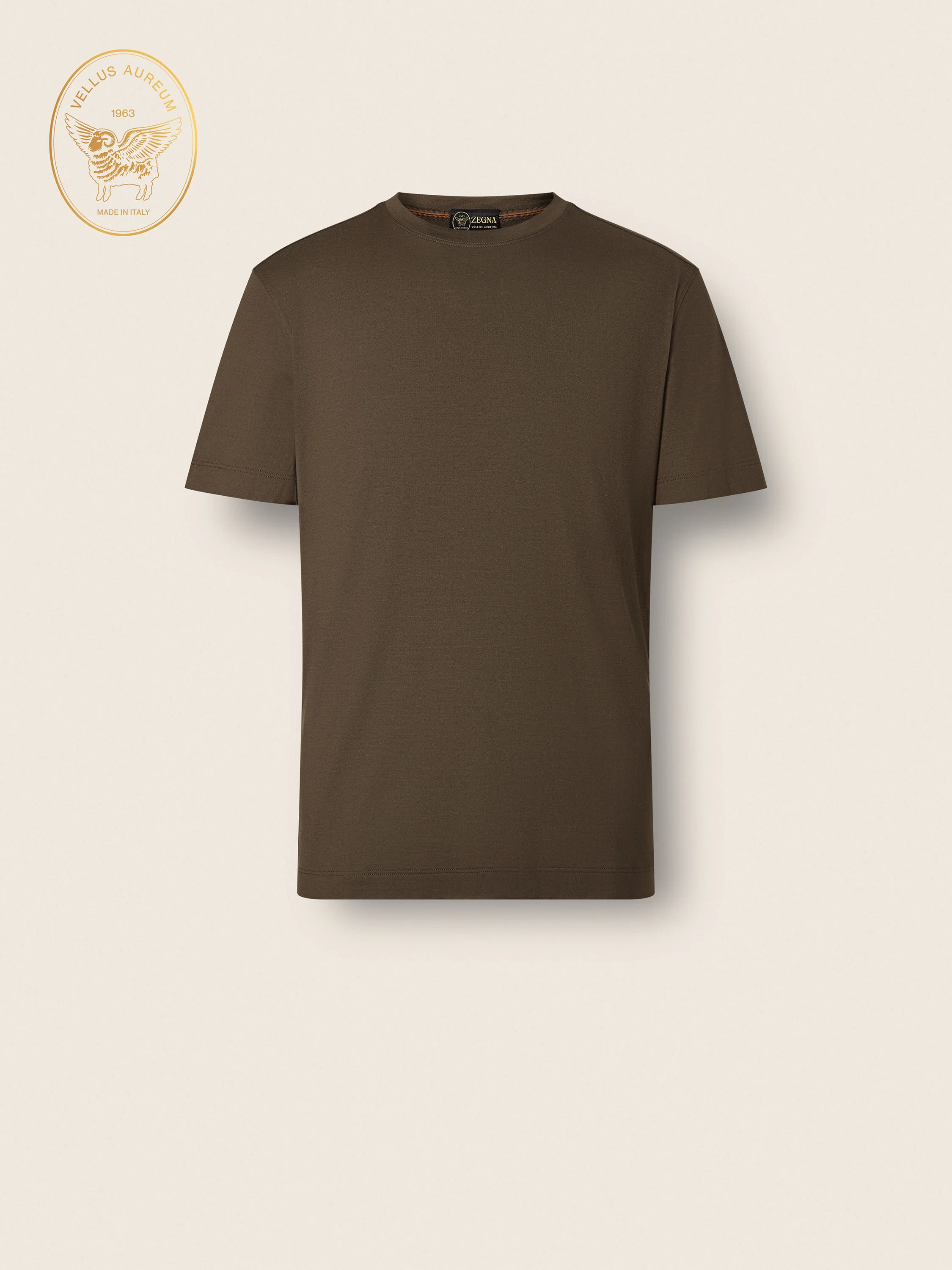 DARK OLIVE GREEN VELLUS AUREUM T-SHIRT - 1