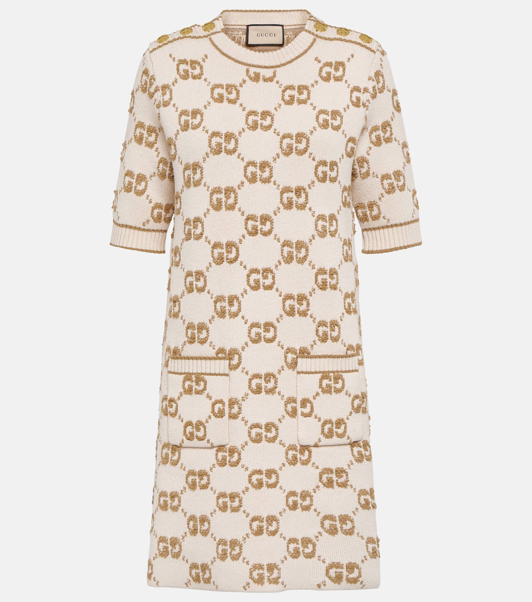 GG jacquard wool bouclé minidress - 1