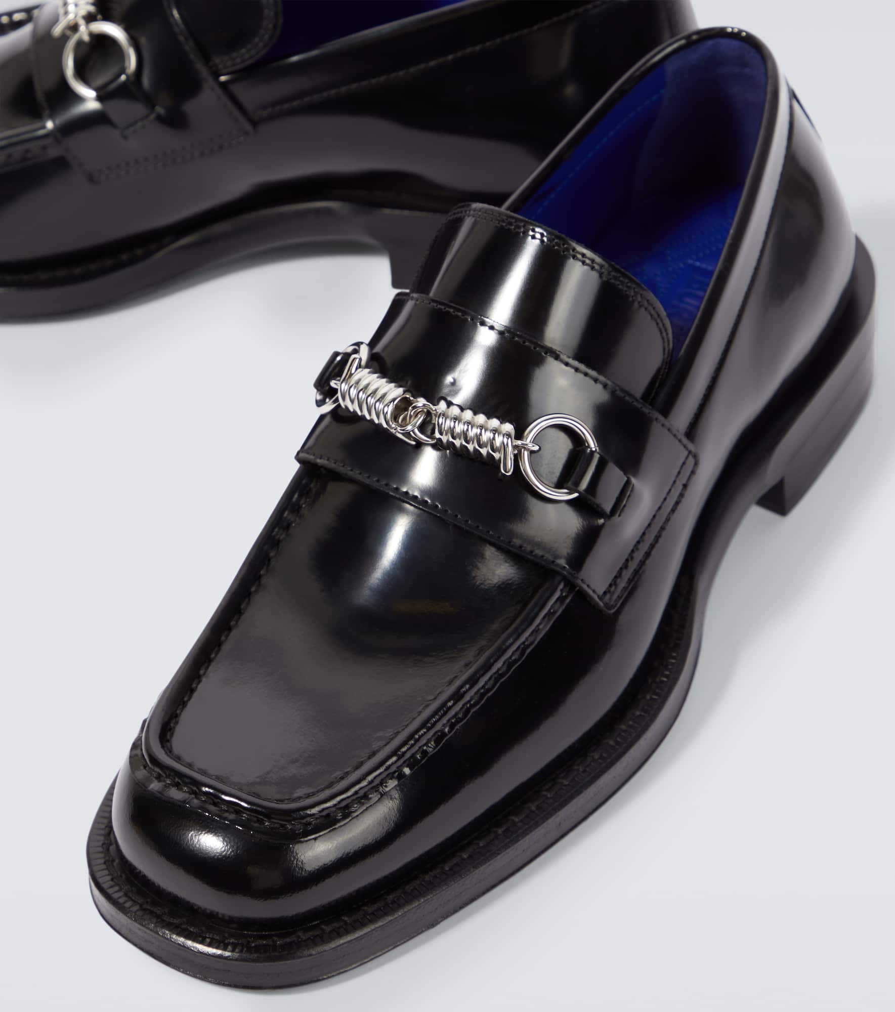 Embellished leather loafers - 3