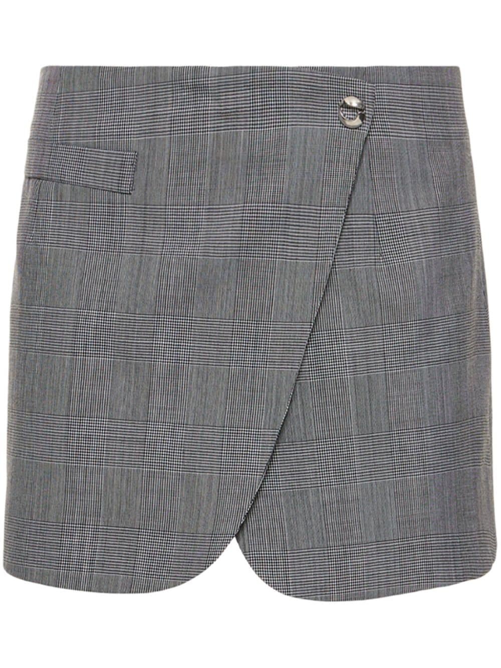 tailored virgin wool wrap miniskirt - 1