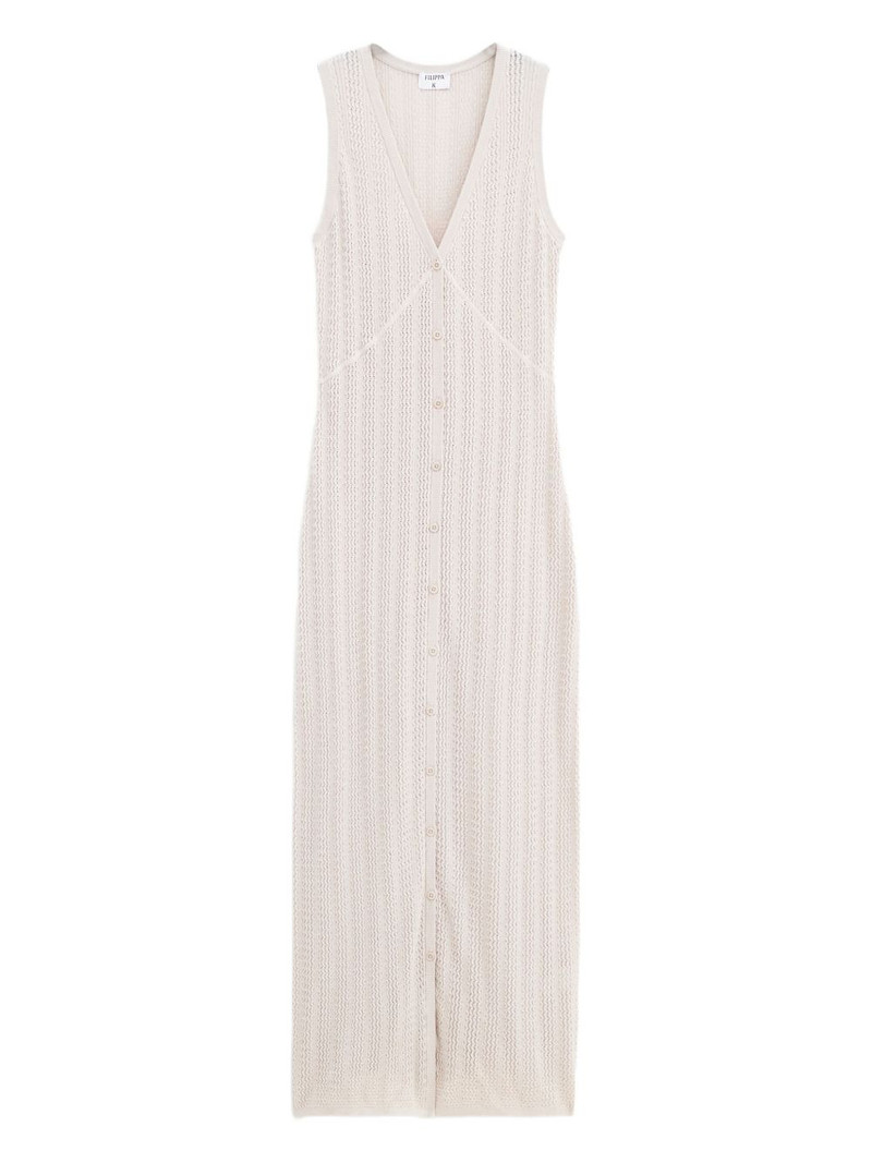 V-neck button-fastening maxi dress 1