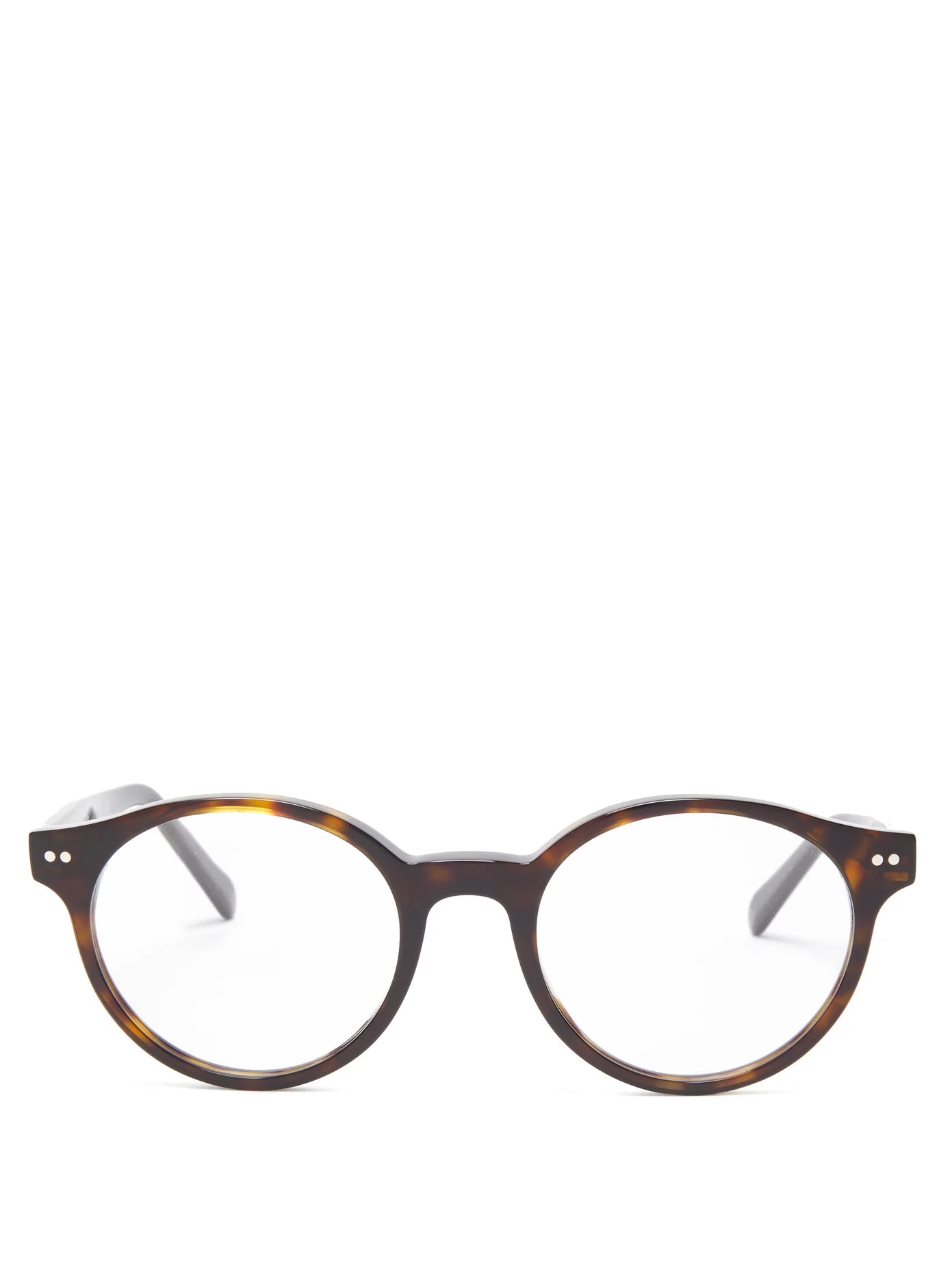 Round tortoiseshell-effect acetate glasses - 1