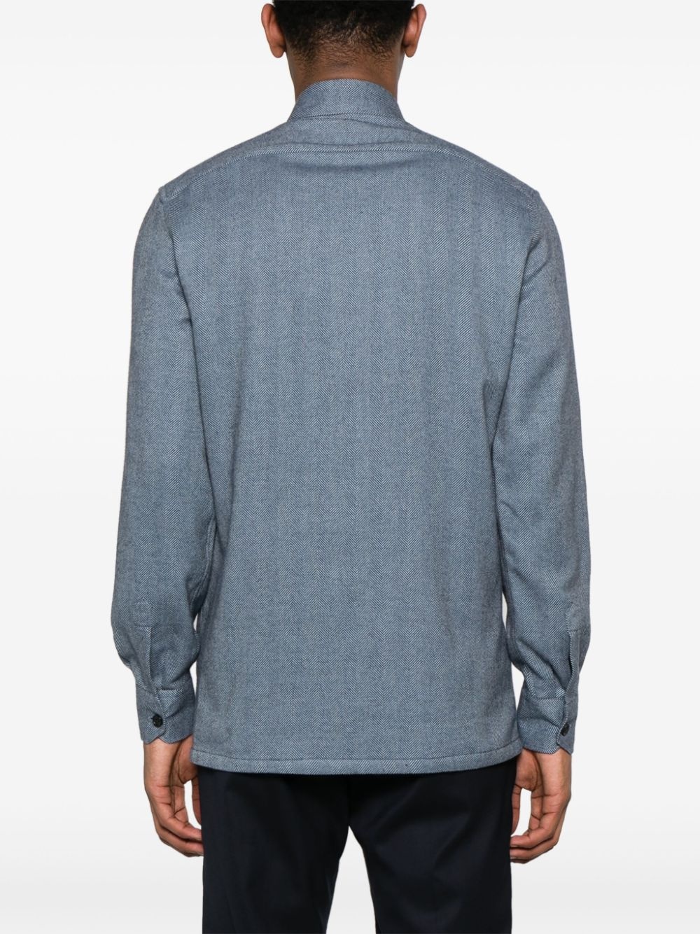 classic-collar cotton overshirt - 4