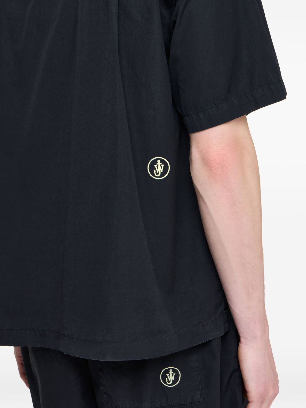 embroidered-detail short-sleeve shirt - 4
