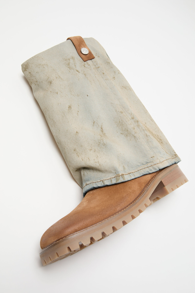 Folded denim boot - Brown/grey 4