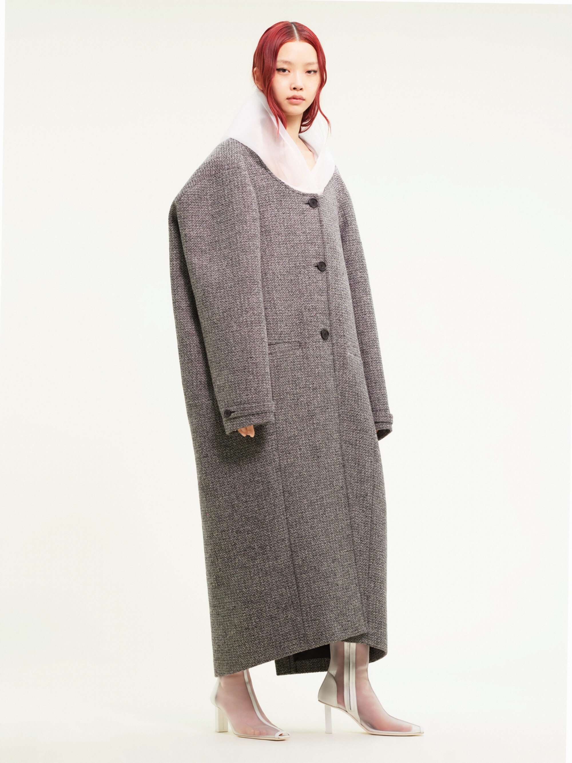 OVERSIZED COAT COCOON CAVIAR WOOL - 4