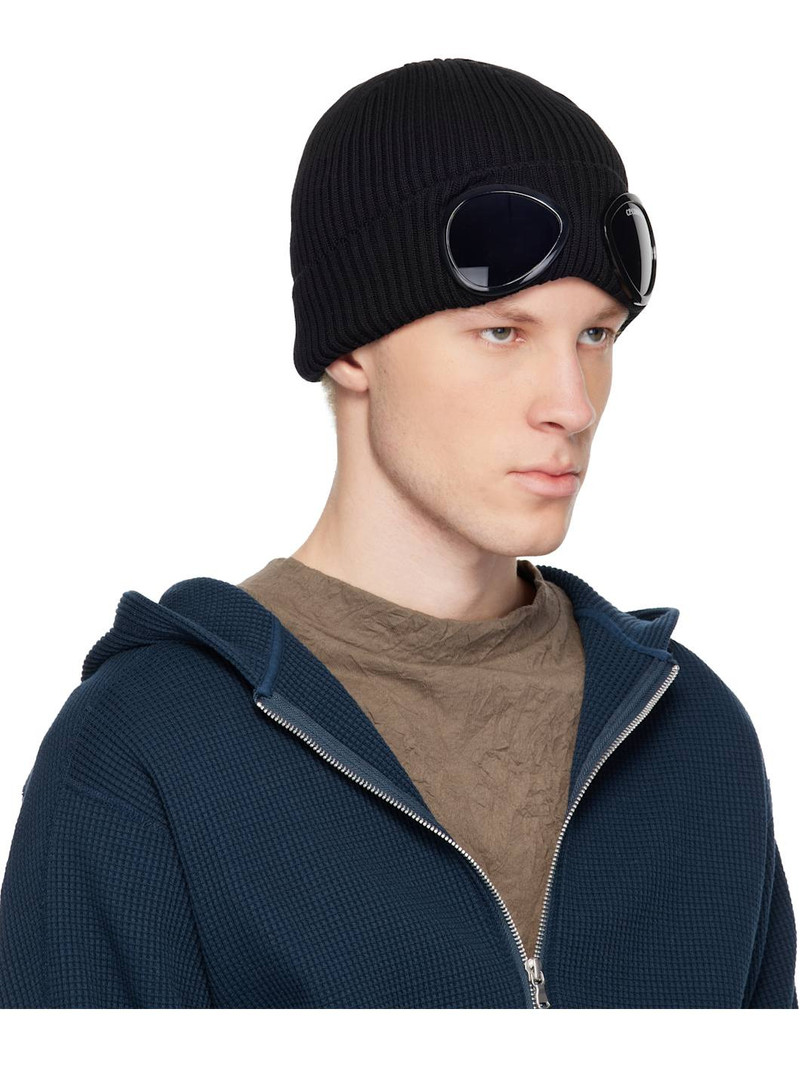 C.P. Company Black Cotton Goggle Beanie outlook