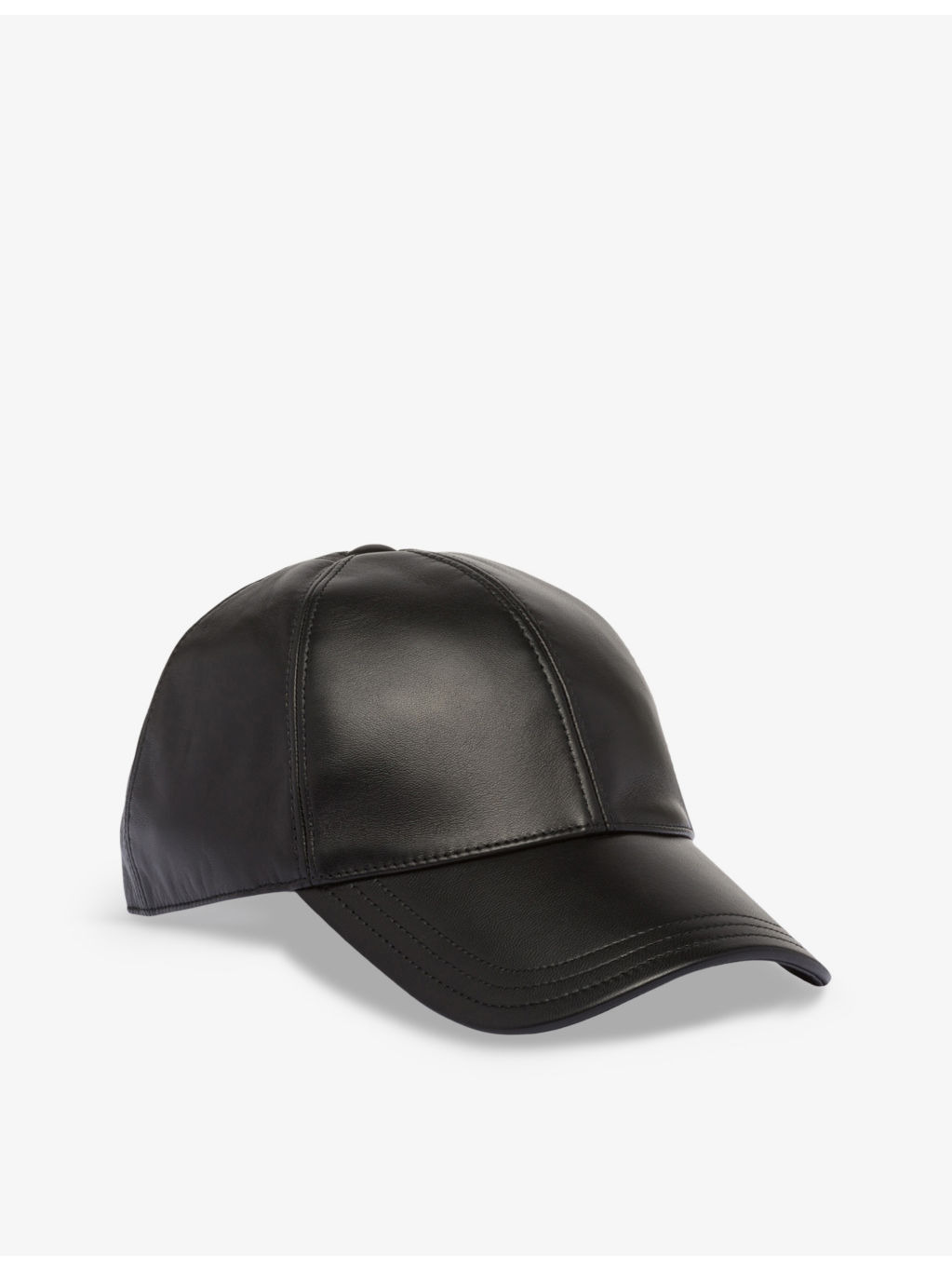 Logo-plaque leather baseball cap - 1