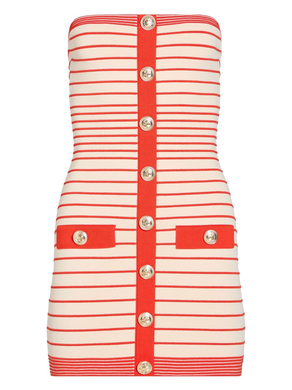 striped button-front mini dress - 1