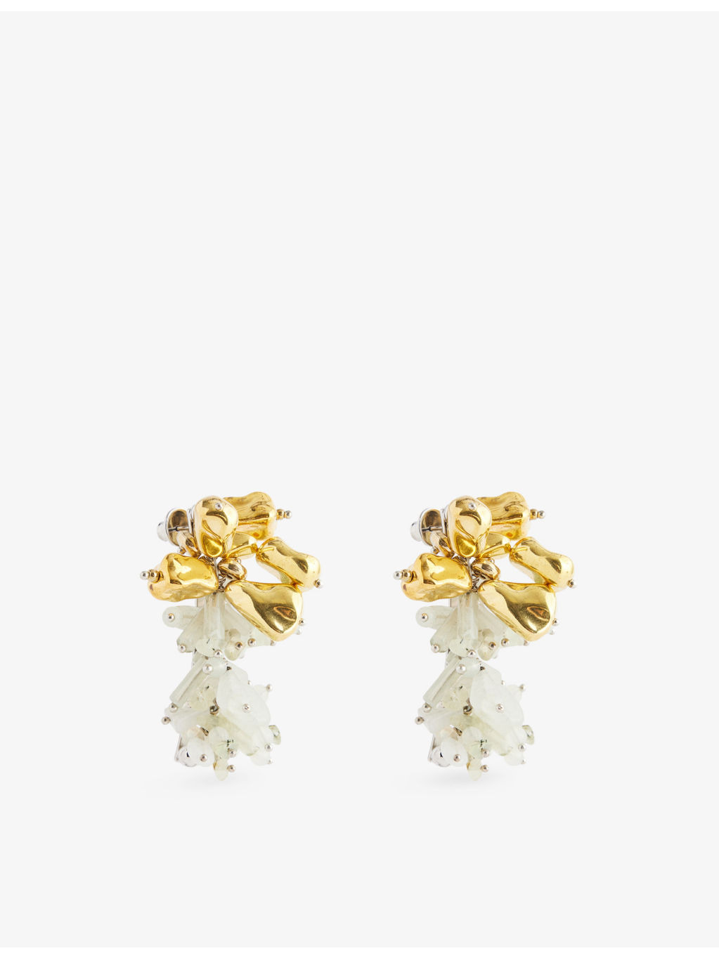 Pastel Semi-Precious Stone And Brass Earrings - 3