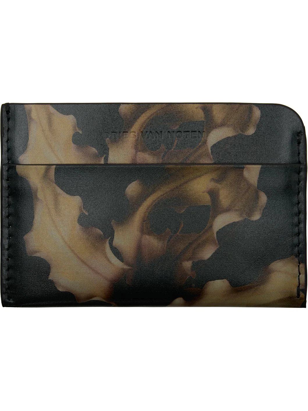 Black & Khaki Leather Card Holder - 1