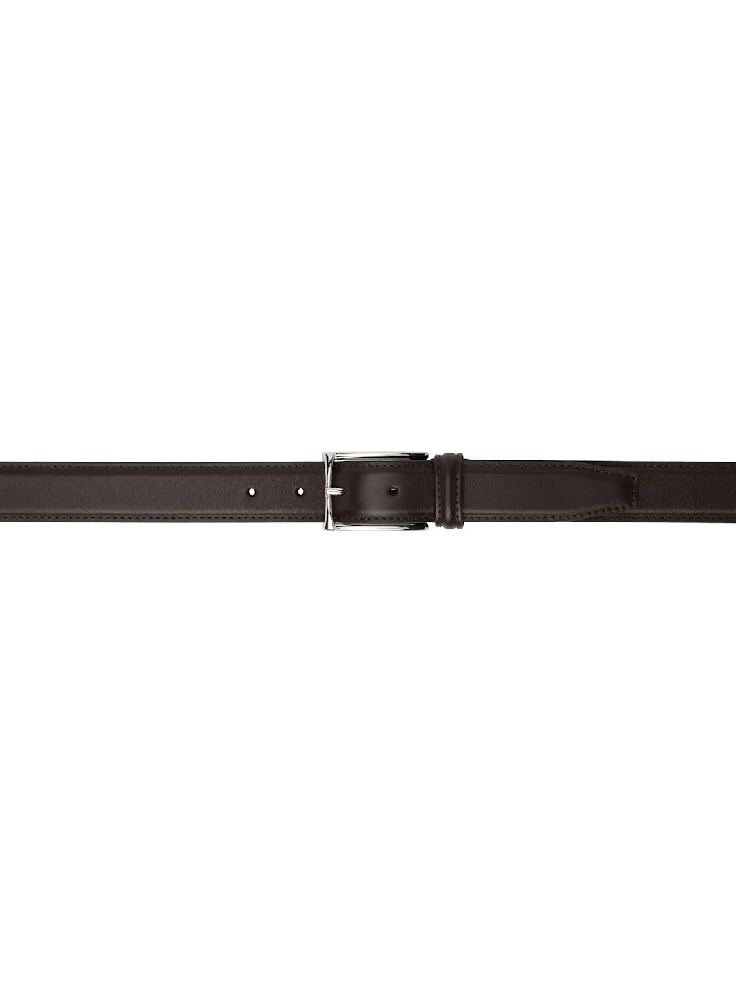 Brown Narrow Stitch Trimmed Formal Belt - 1