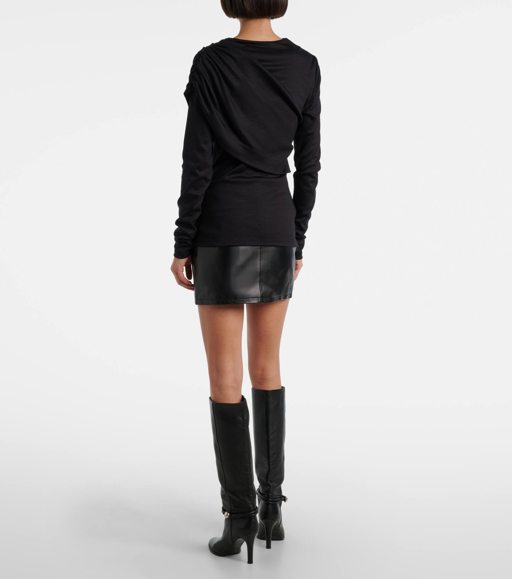Asna draped virgin wool top - 3