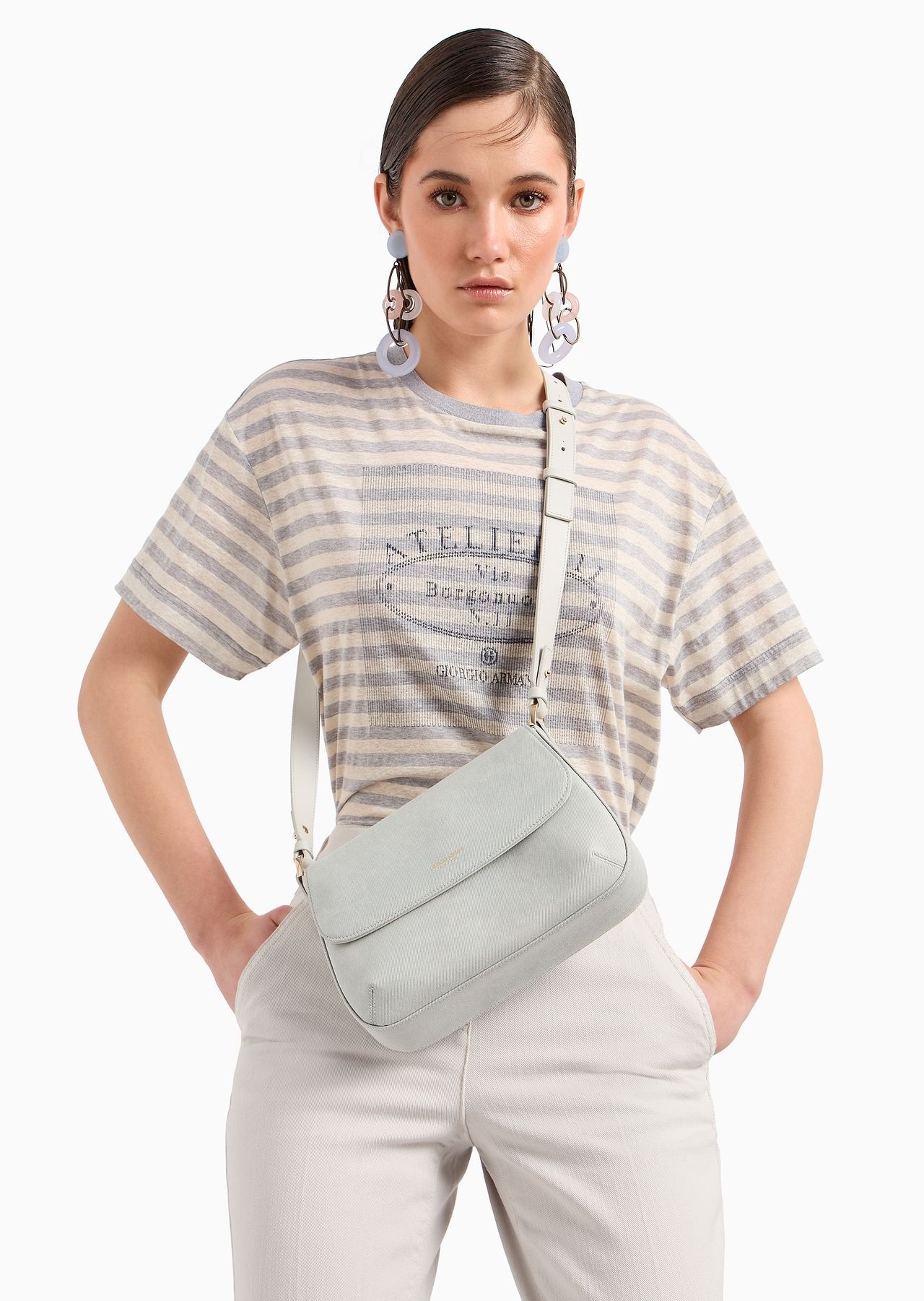 Denim Collection la Prima Soft small denim baguette bag - 8