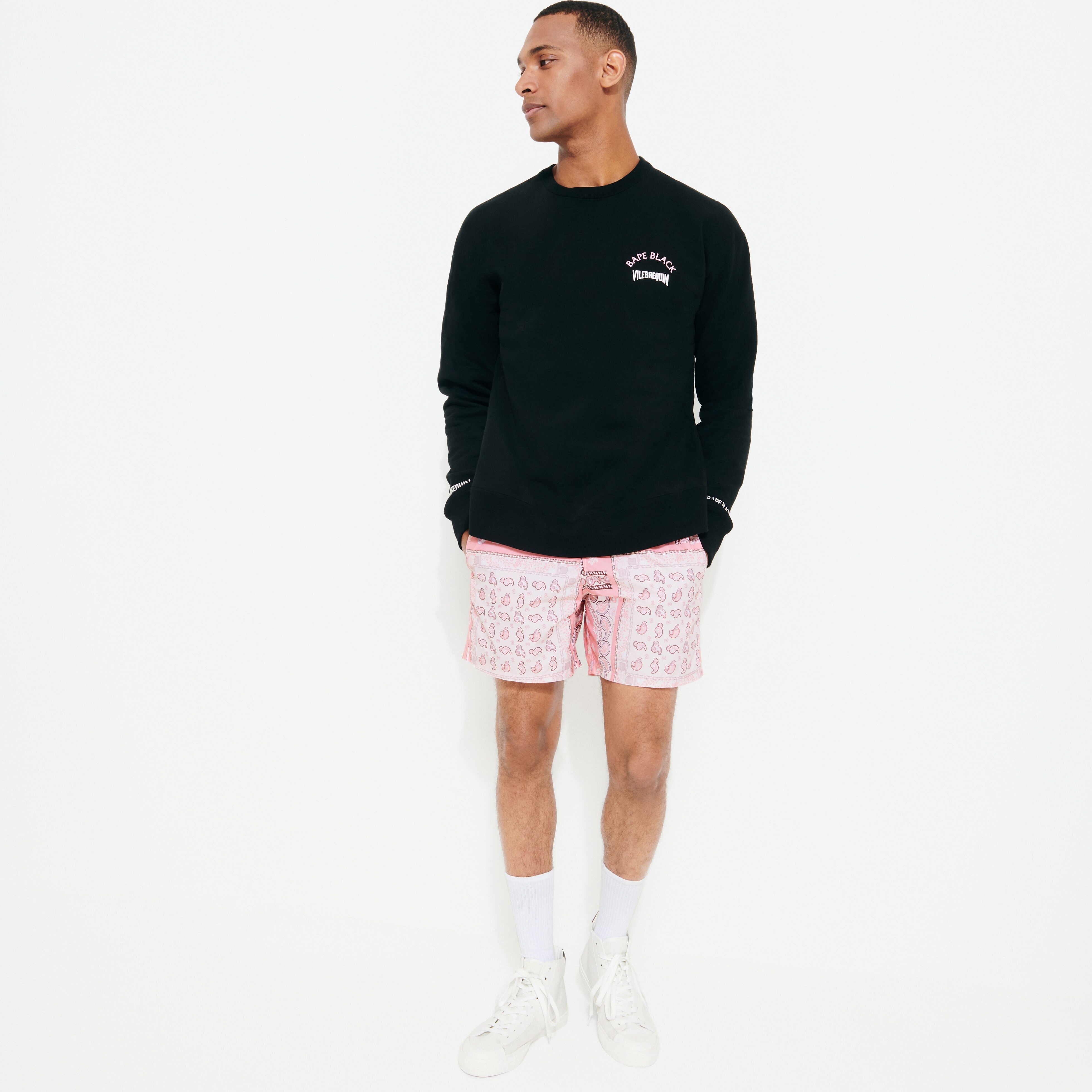Men Sweatshirt Turtles Printed - Vilebrequin x BAPE® BLACK - 7