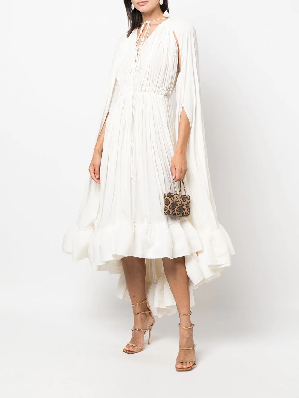 cape-design midi-dress - 2