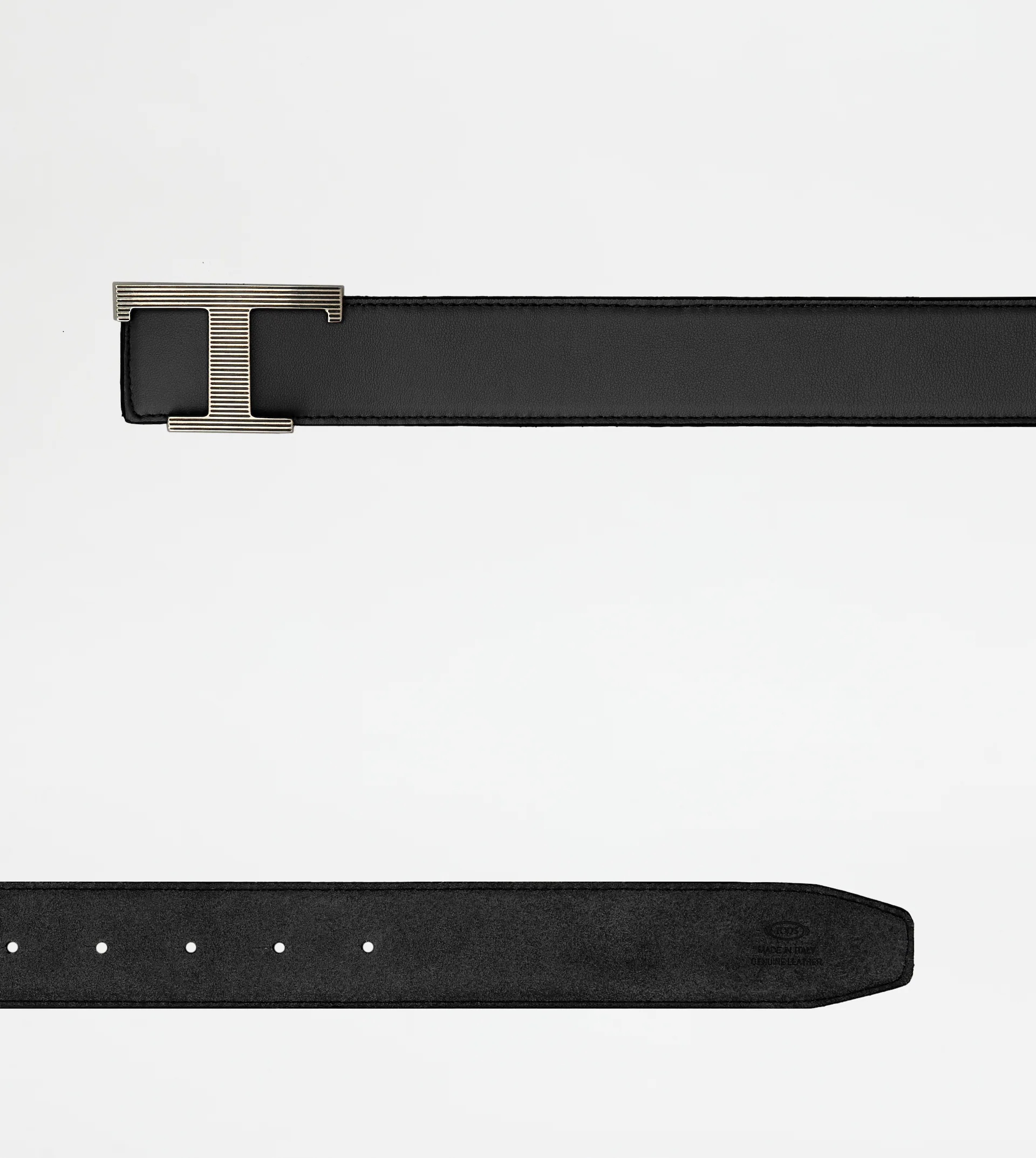 TIMELESS REVERSIBLE BELT SMOOTH LEATHER AND SUEDE - BLACK - 3