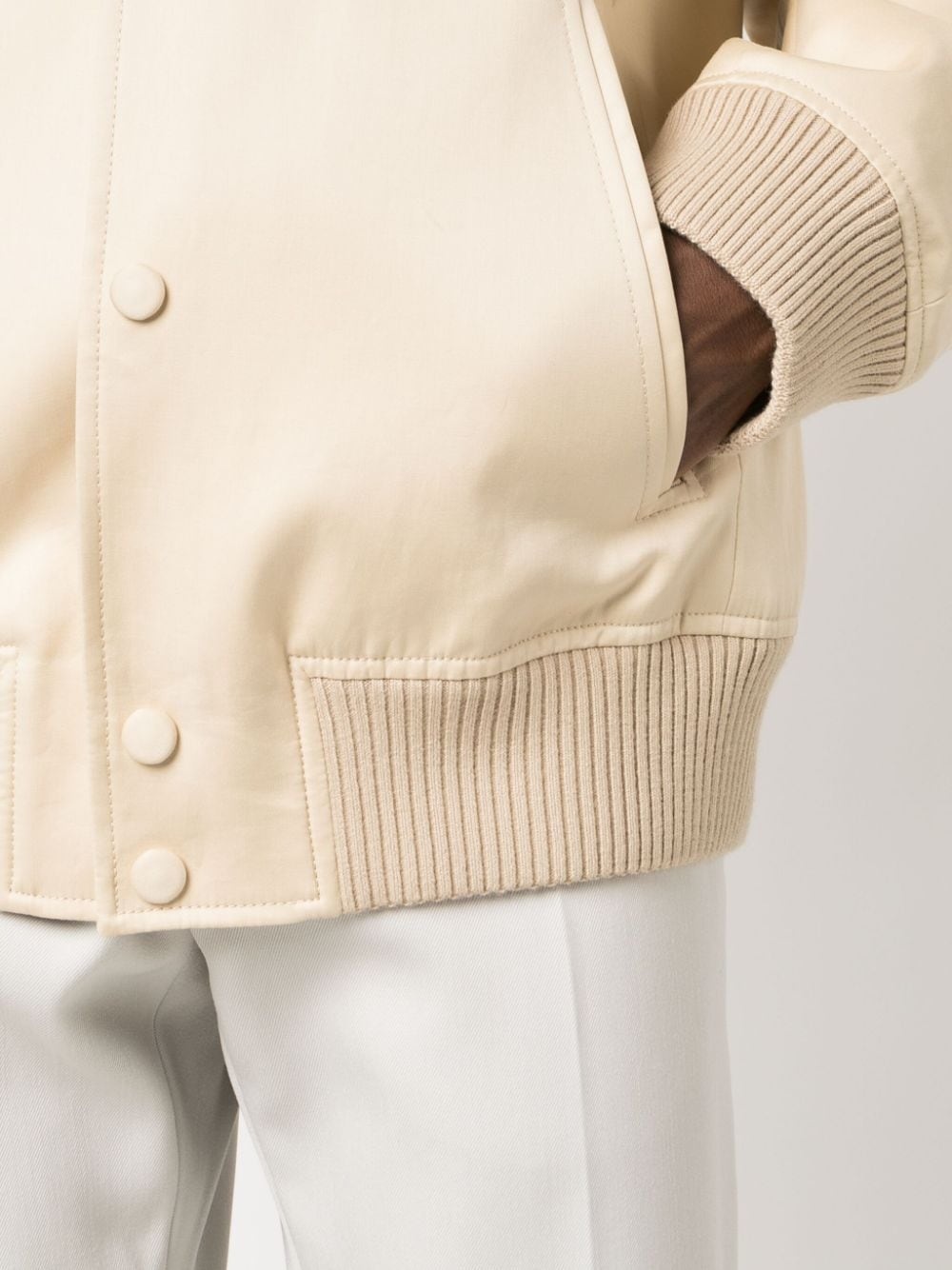 pointed-collar bomber jacket - 5
