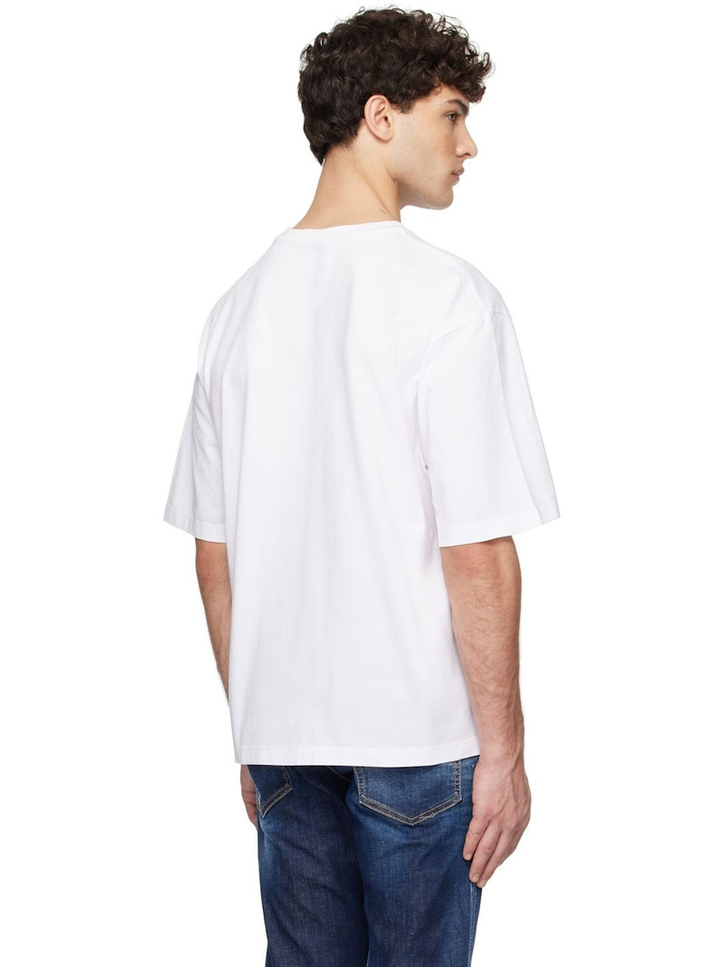 White Loose Fit Faded Logo T-shirt 3