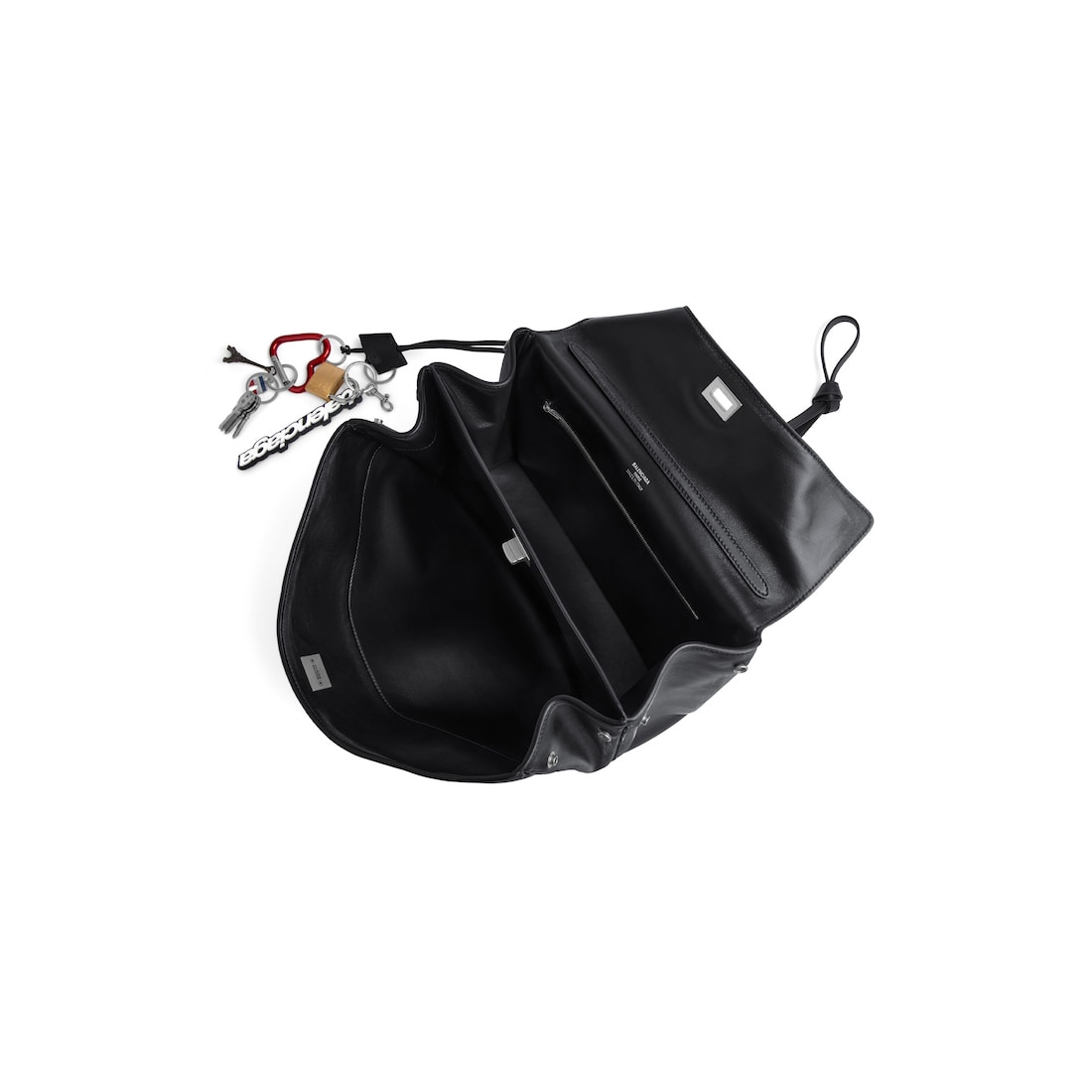 Women's Rodeo Medium Handbag Used Effect With One Charm in Black - 5