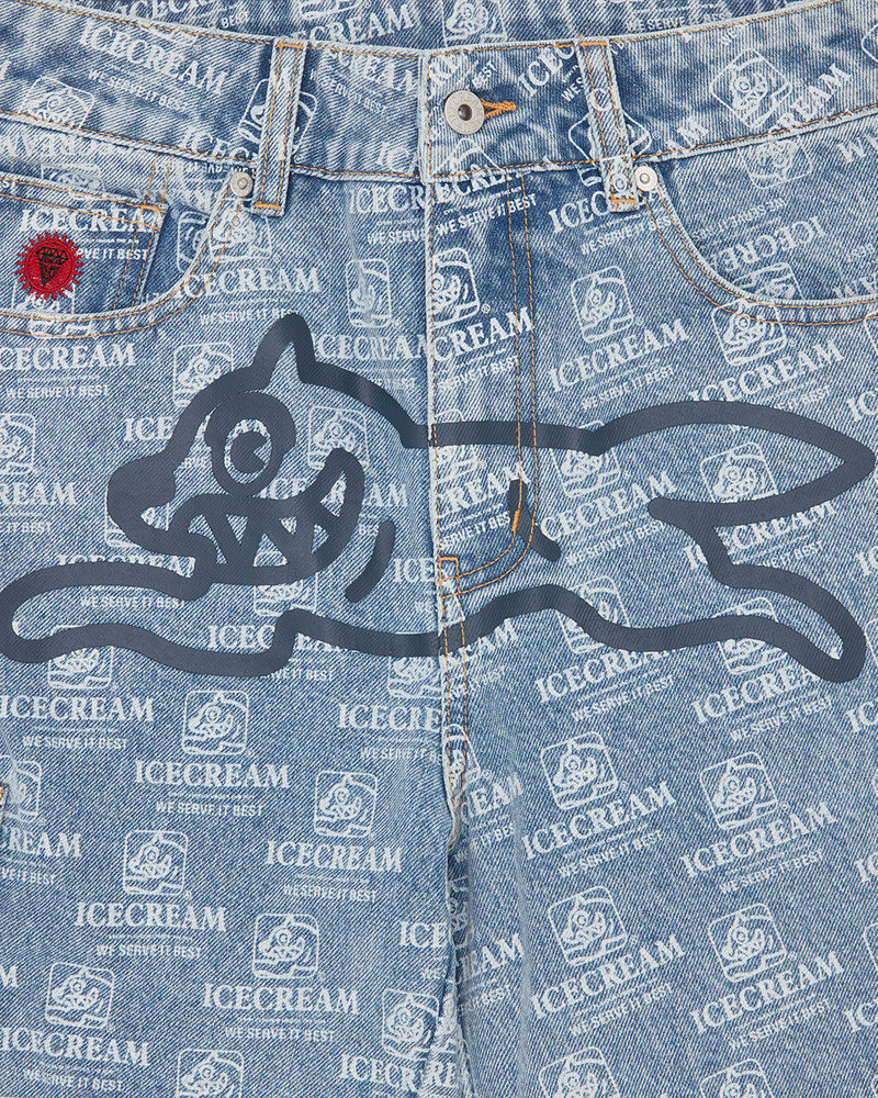 REPEAT PRINT DENIM CARGO SHORTS 3