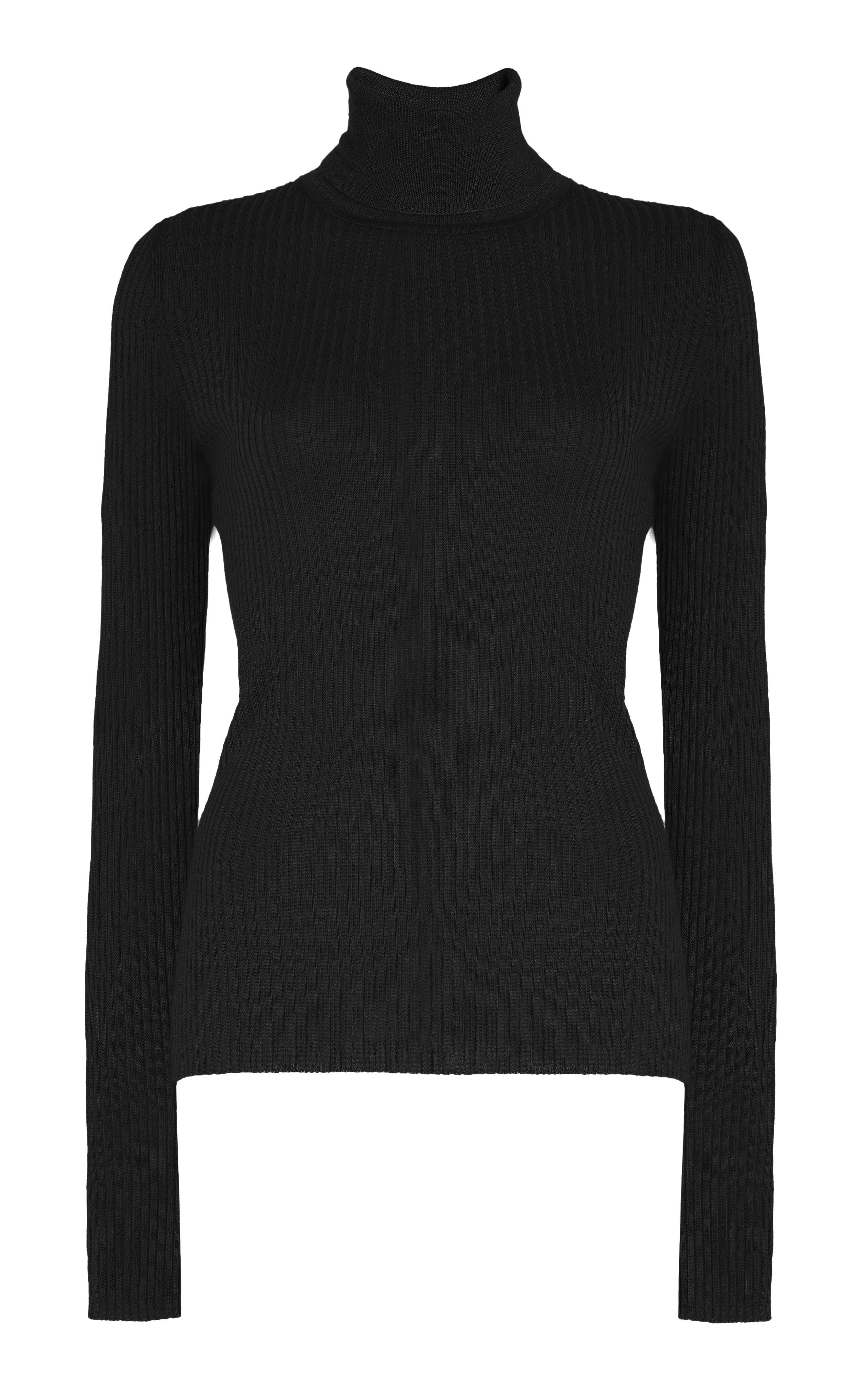 Peppe Turtleneck in Black Silk Cashmere - 1