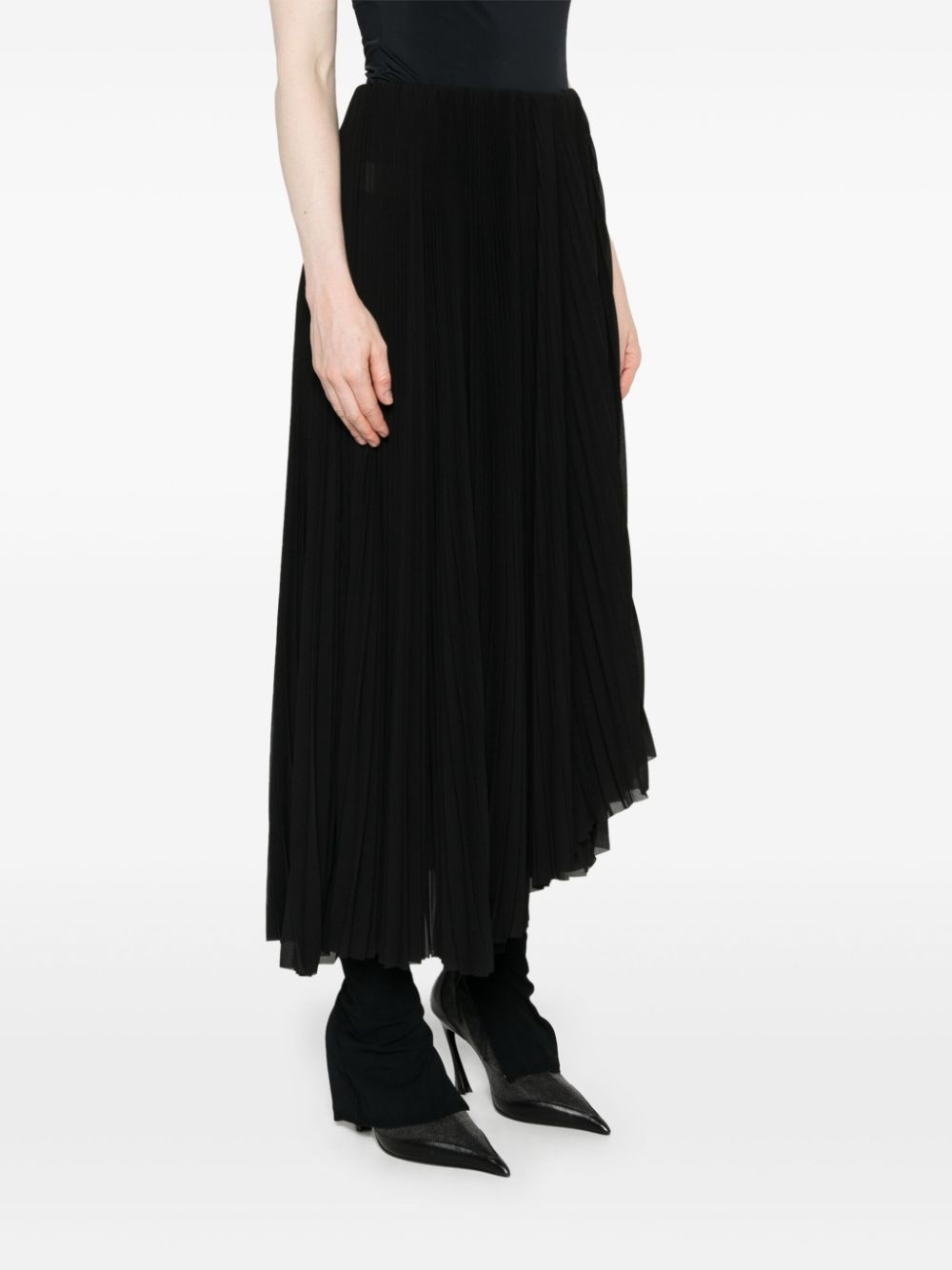 asymmetric pleated skirt - 3