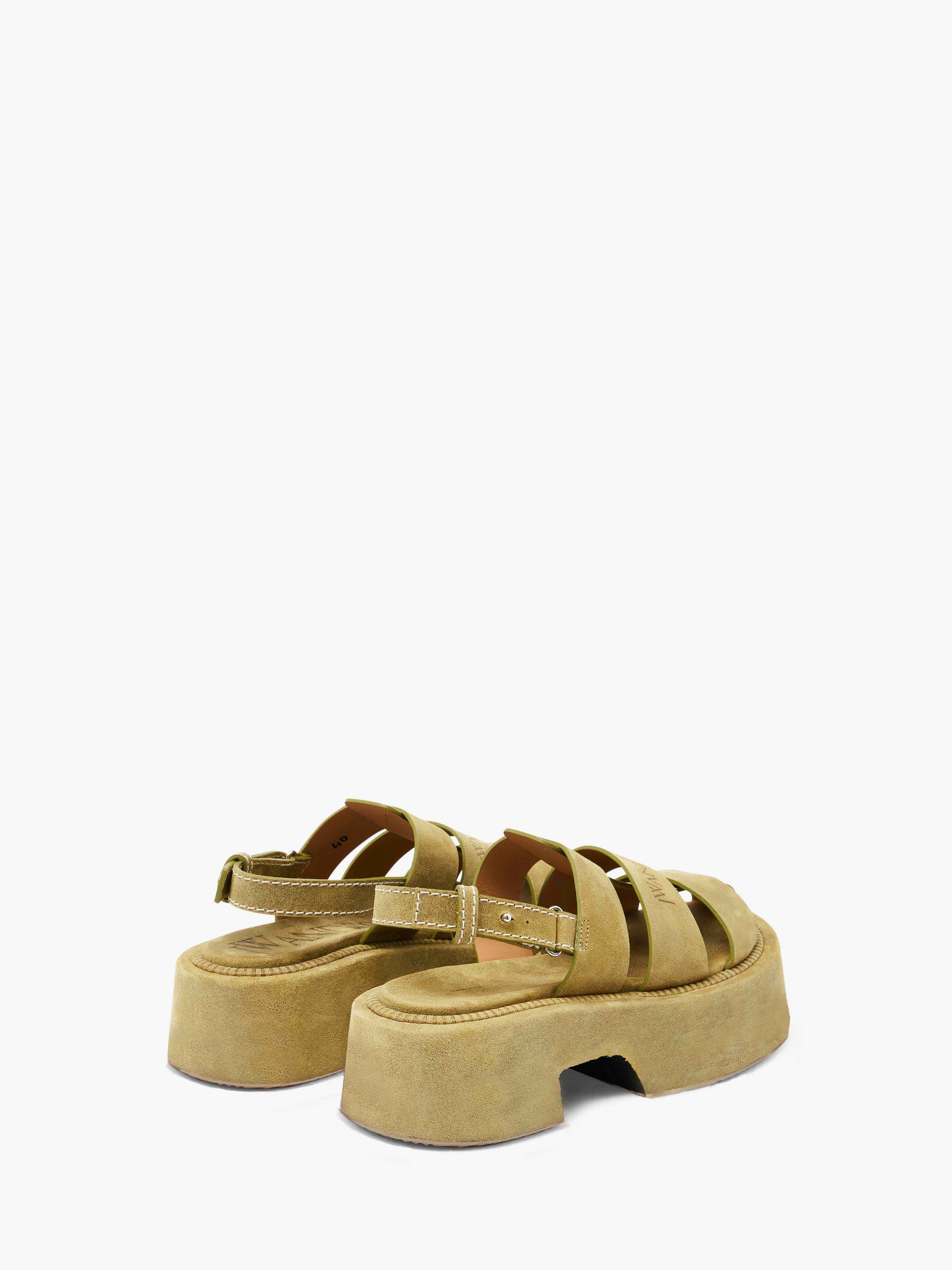 SUEDE PLATFORM FISHERMAN SANDALS - 3
