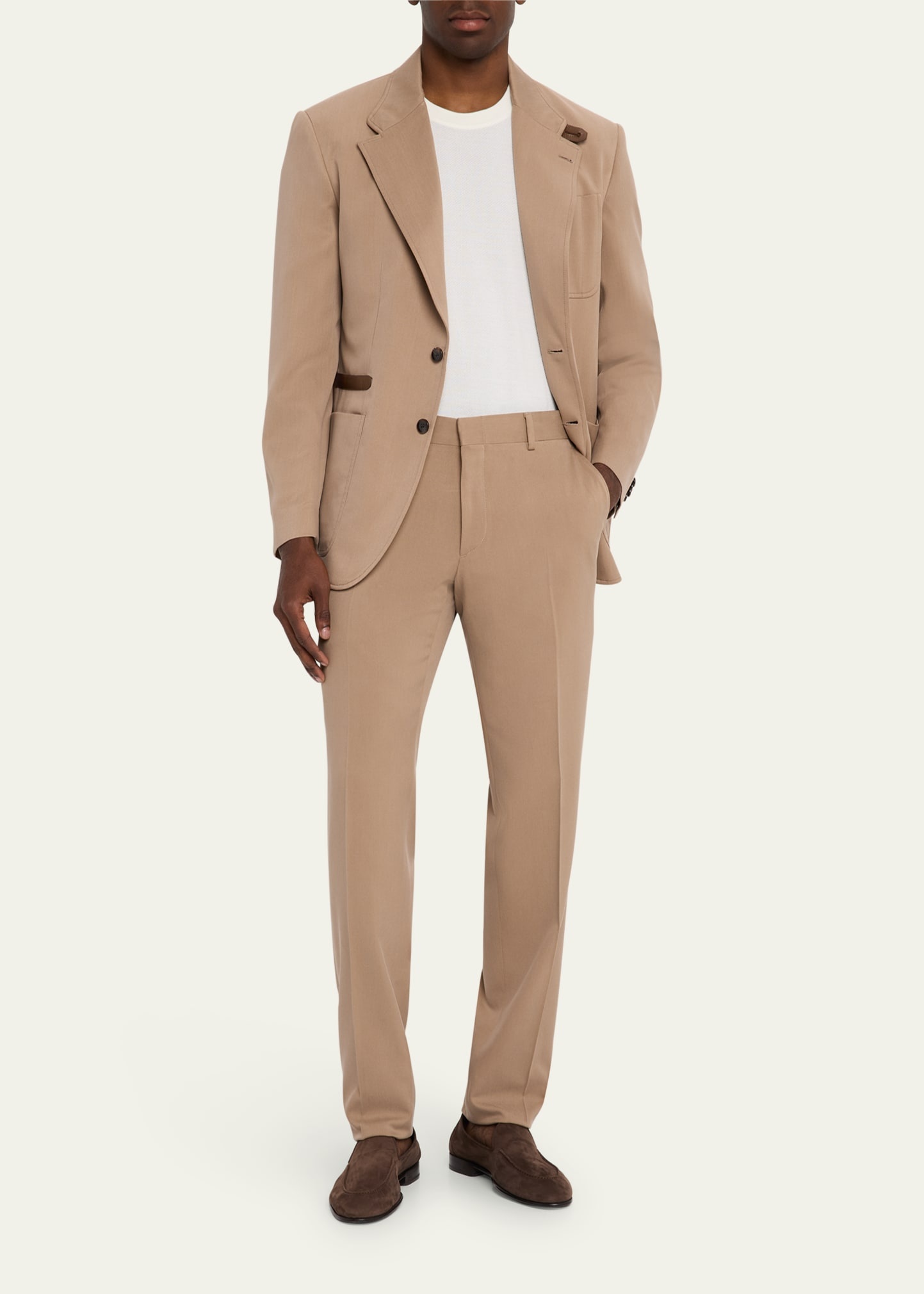 Men's Silk Leather-Trim Travel Jacket - 2