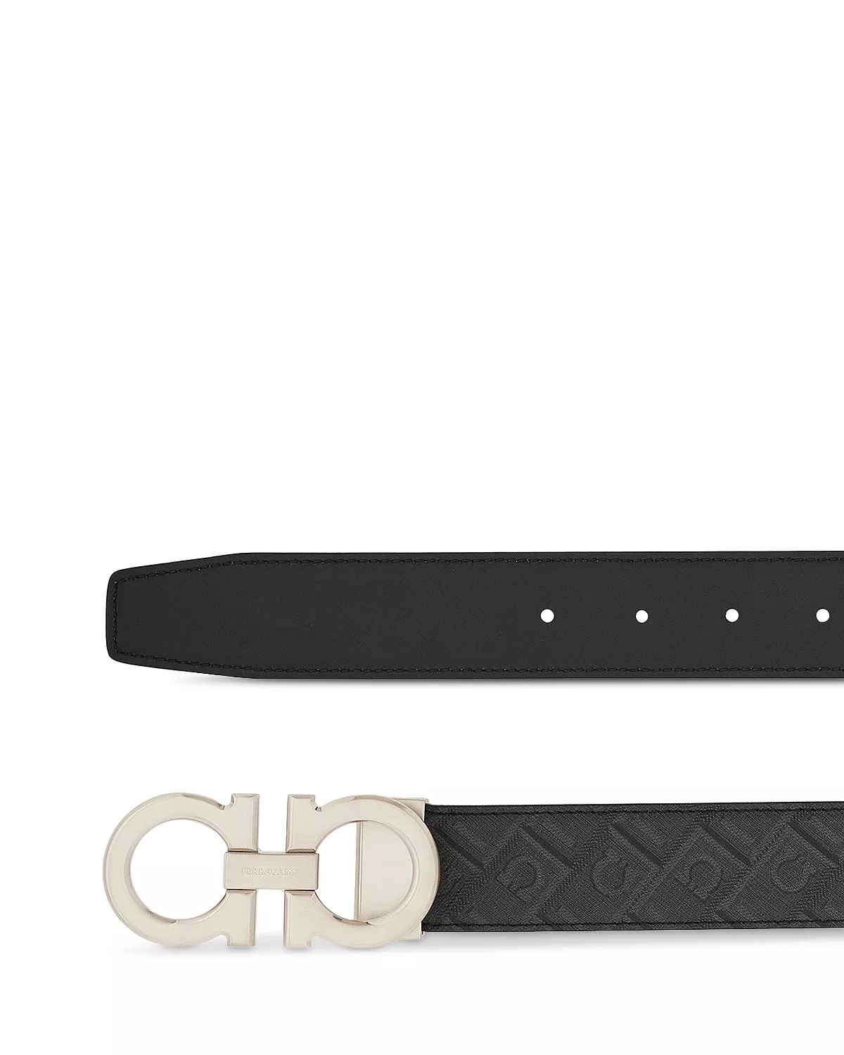 Men's Double Gancini Reversible Leather Belt - 4