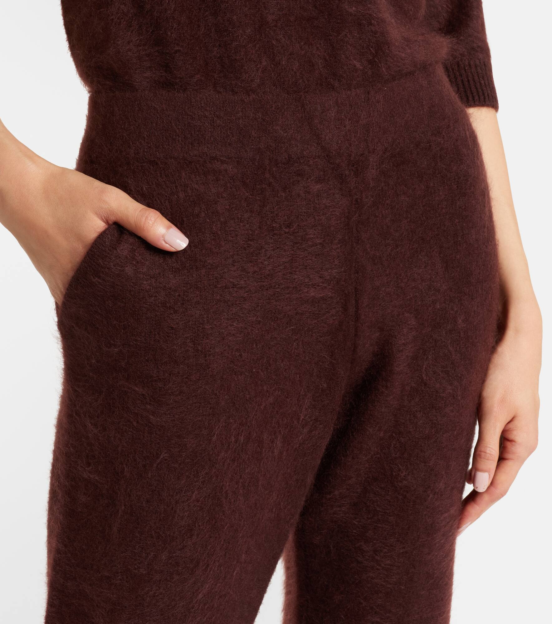 Fluffy Statement wool and cashmere-blend flared pants - 4