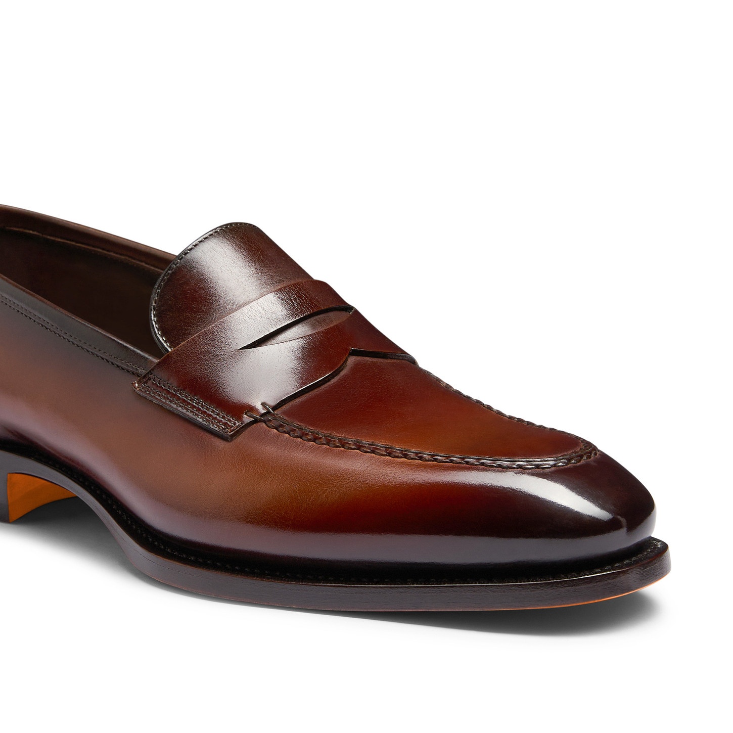 Men's dark brown leather penny loafer - 6