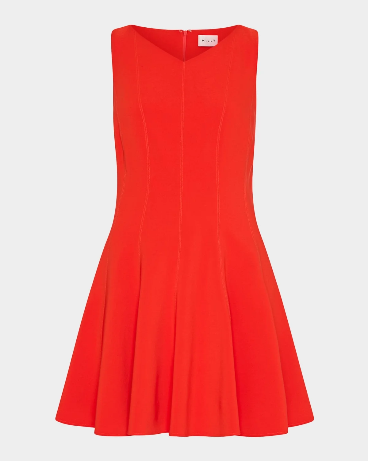 Sleeveless Stretch Cady Fit-&-Flare Mini Dress - 1