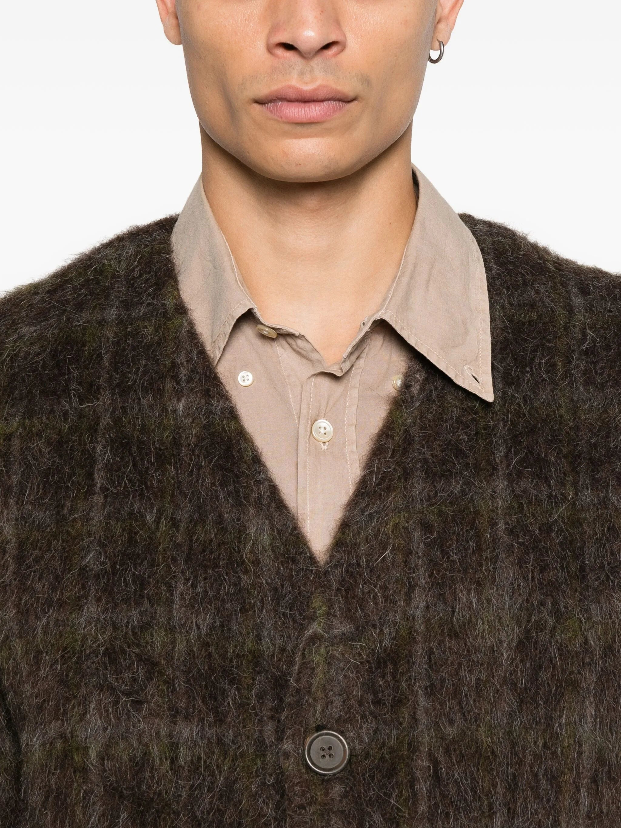 checked cardigan - 5