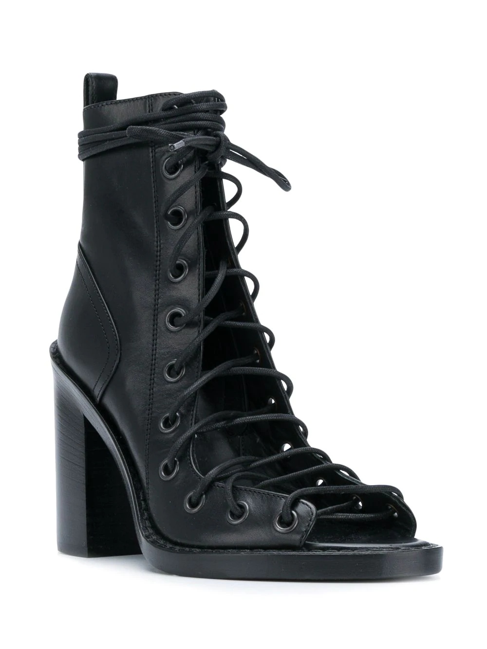 open lace-up ankle boots - 2