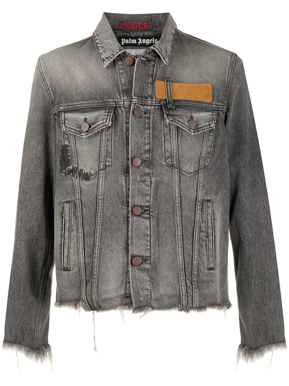 distressed-effect denim jacket - 1