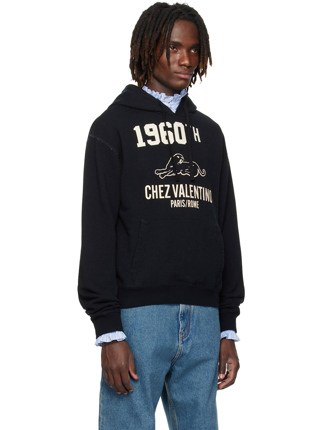 Black 'Chez Valentino' Hoodie - 2